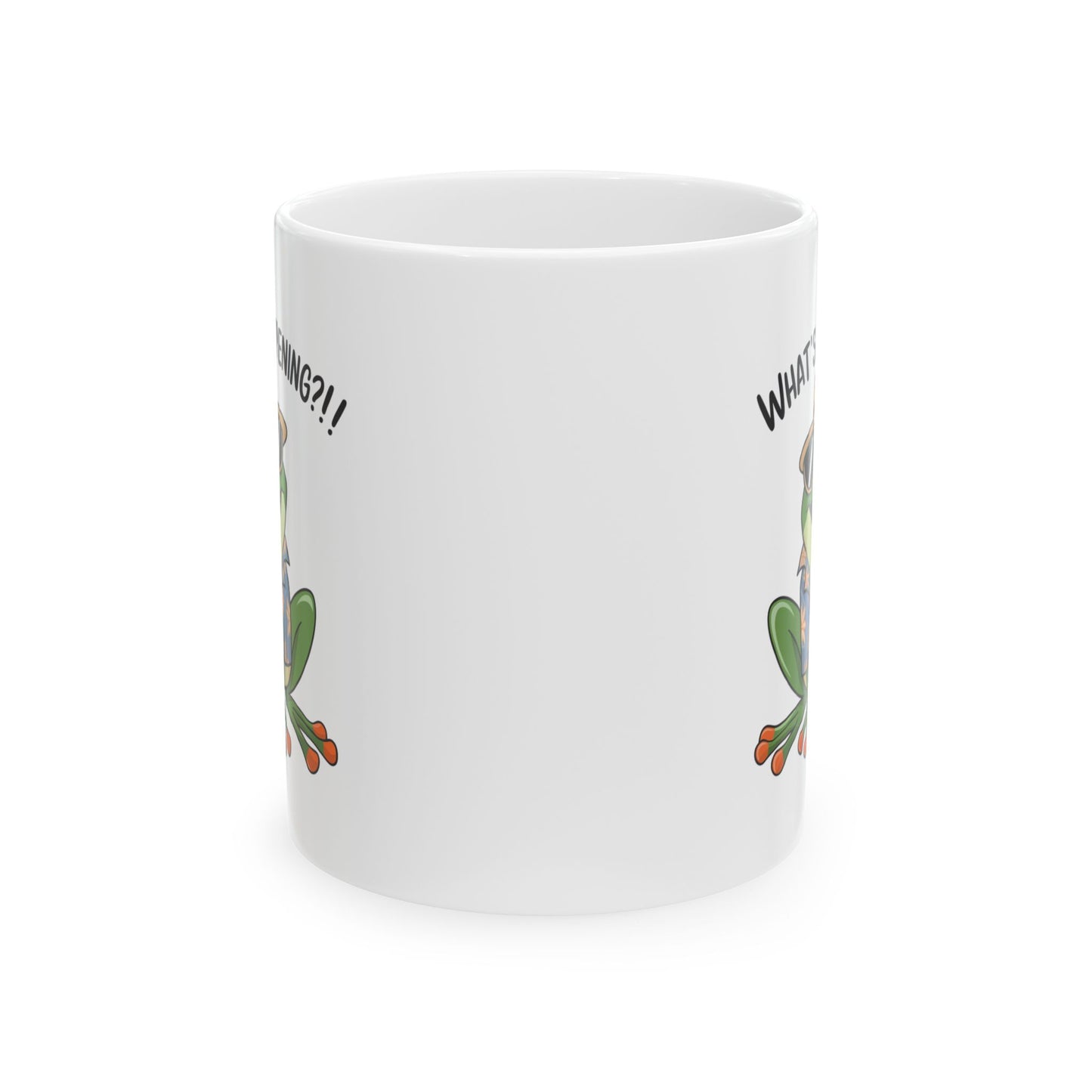 What’s Hoppening?! Frog Mug – Funny Tropical Frog in Hawaiian Shirt Coffee Cup, Cute Animal Ceramic Mug, Funky Gift for Frog Lovers
