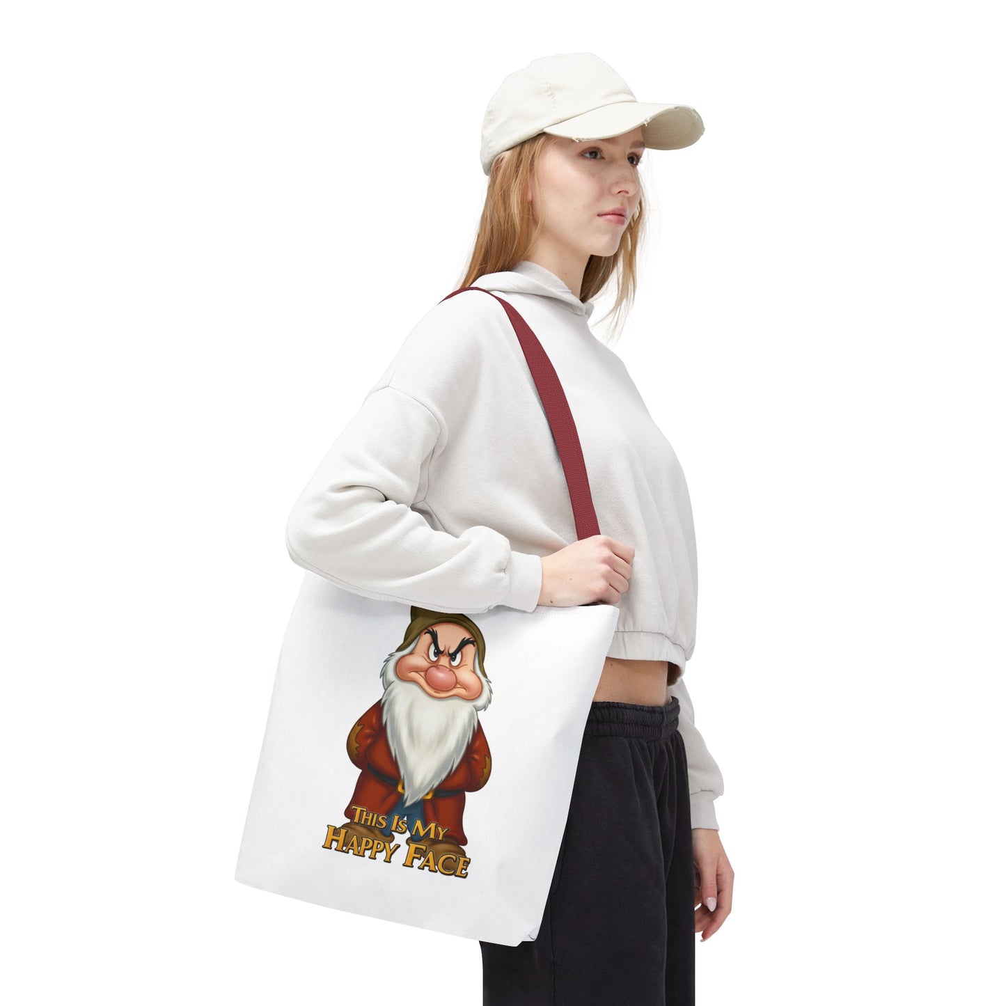 Grumpy Dwarf Tote Bag - "This Is My Happy Face"