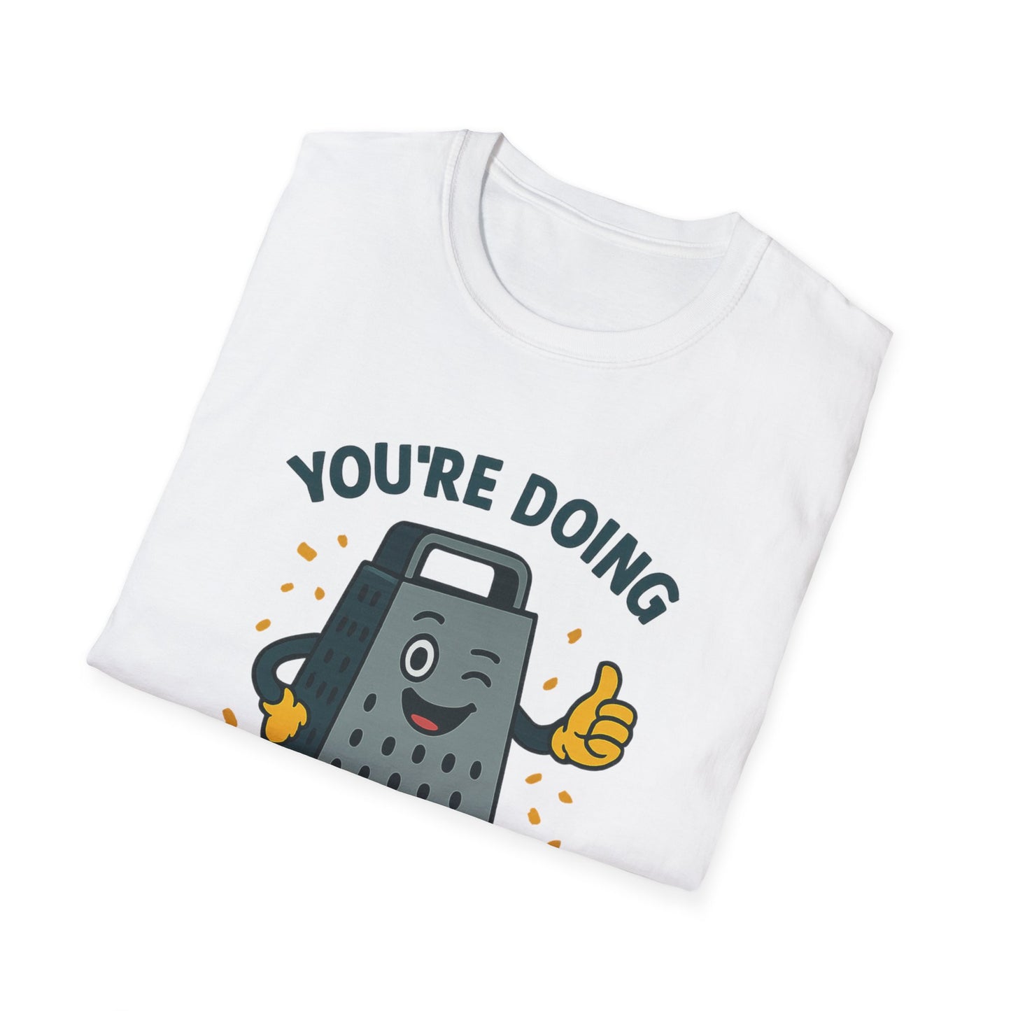 You’re Doing Grate Funny Cheese Grater Pun T-Shirt | Cute Kitchen Humor Graphic Tee | Encouragement Gift for Food & Pun Lovers