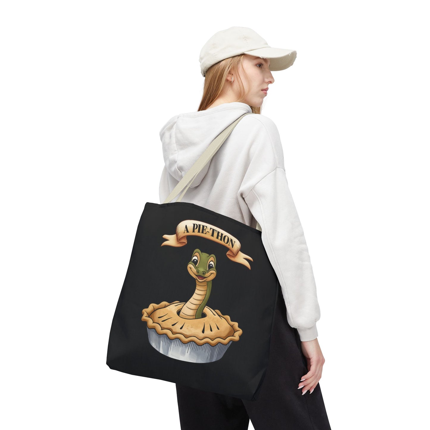 Funny Tote Bag with Snake Joke - Pie-Thon