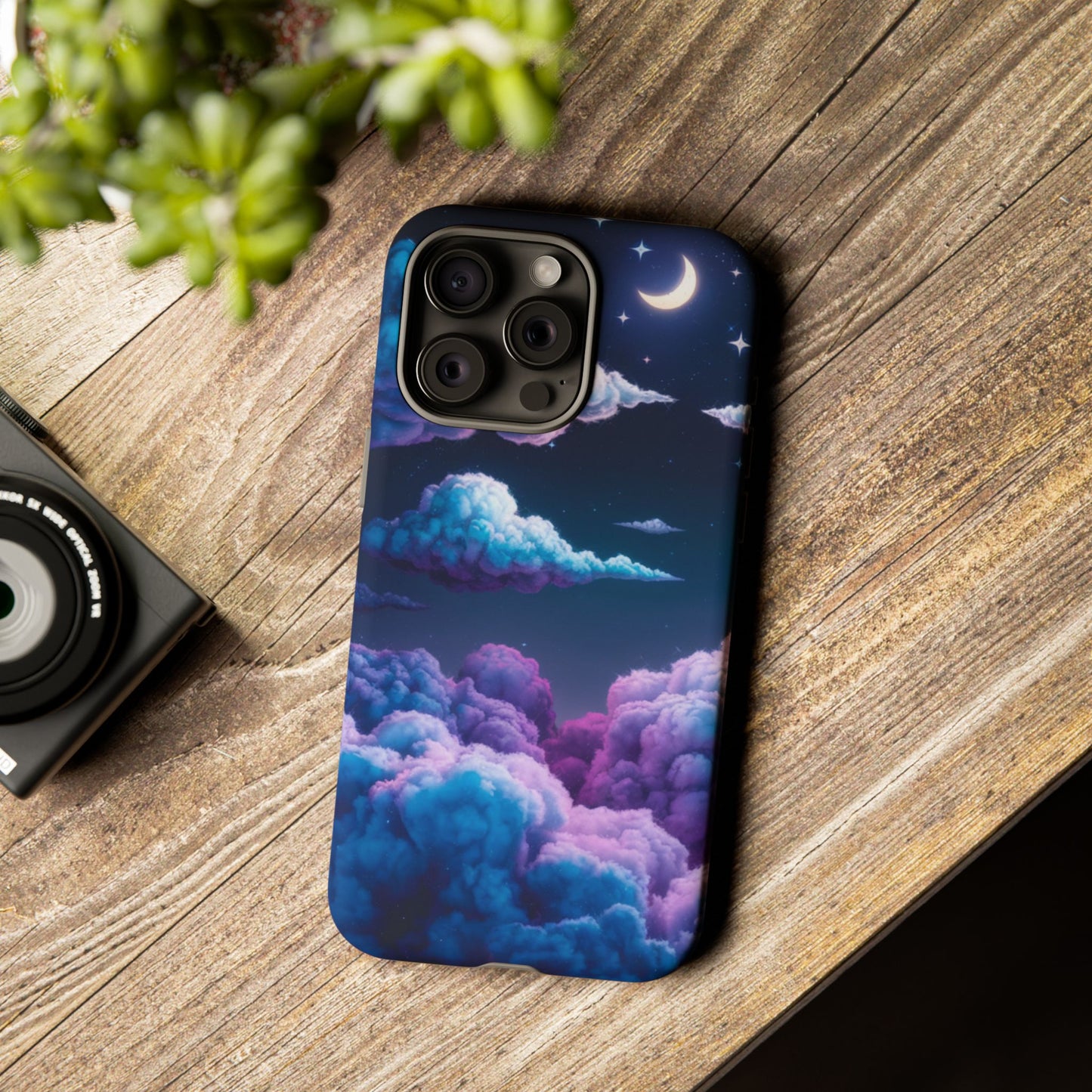 Dreamy Clouds & Moon Tough iPhone Case