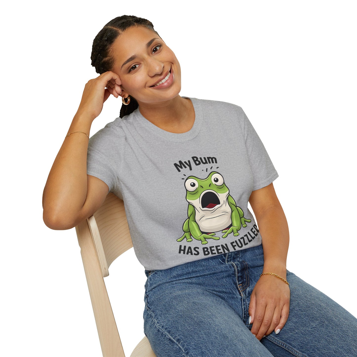 My Bum Has Been Fuzzled Shirt, Bumfuzzled Word Play Tee, Funny Frog T Shirt, Cute Shocked Frog Graphic Tee, Silly Humor Gift