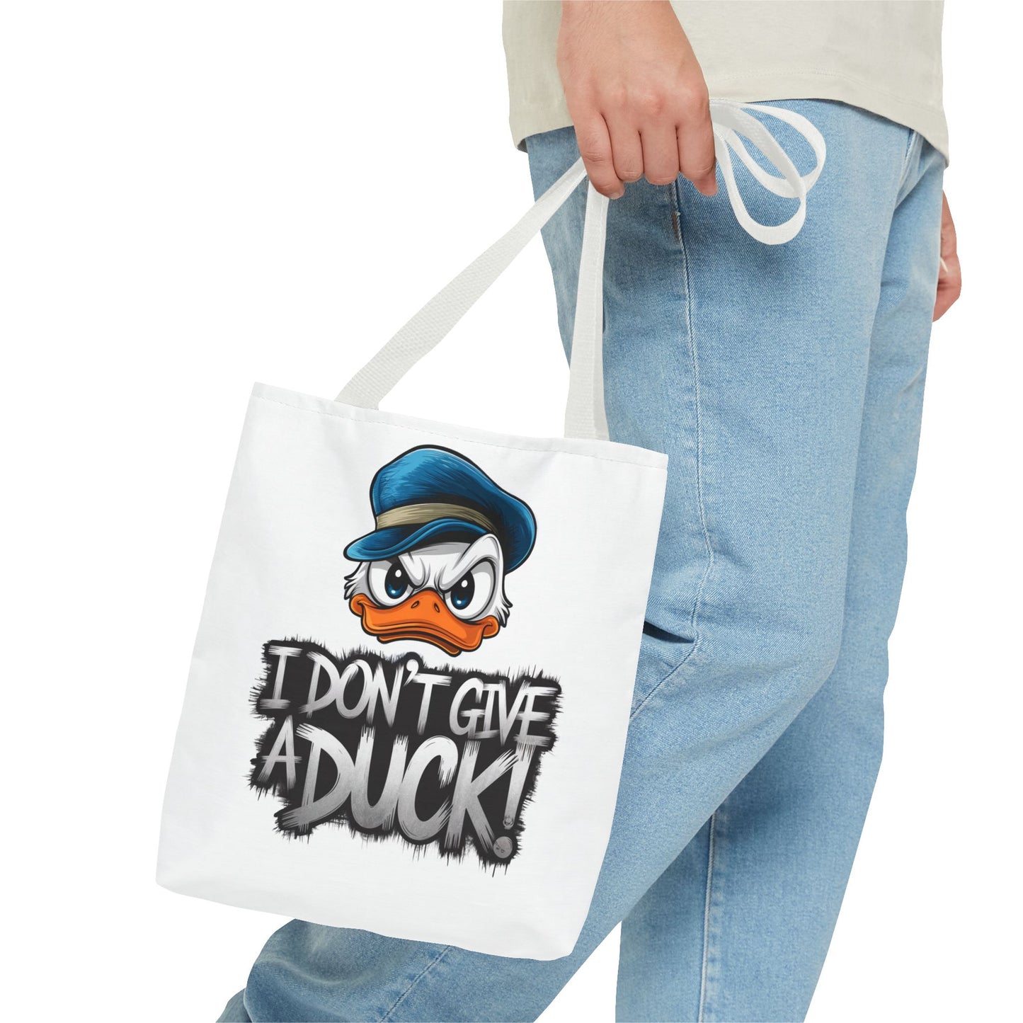 Funny Grumpy Duck Tote Bag | I Don’t Give A Duck Canvas Tote | Eco Reusable Cotton Gift Tote | Cute Animal Humor Market Bag