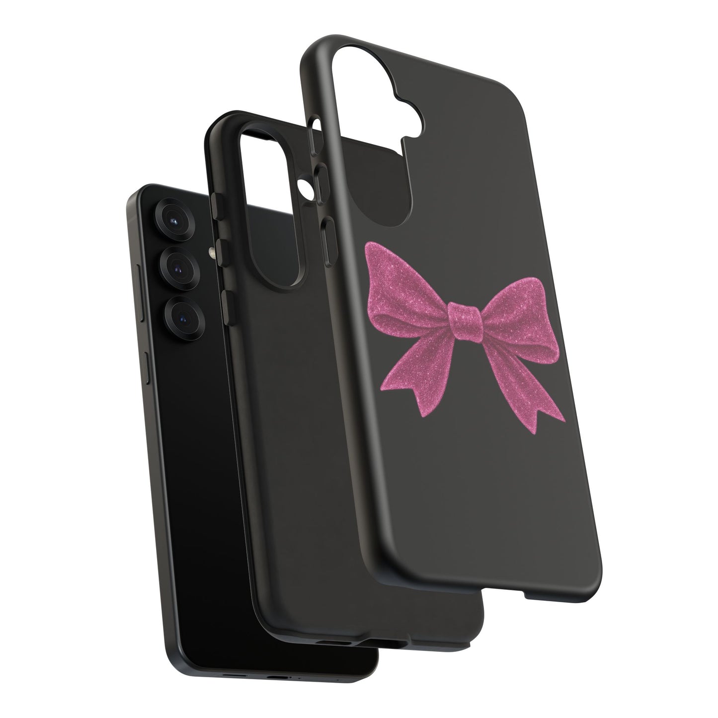 Pink Glitter Bow Samsung Case – Coquette Aesthetic Phone Cover – Girly Glossy Galaxy Case – Cute Soft Girl Tech Accessory – Kawaii Gift Idea