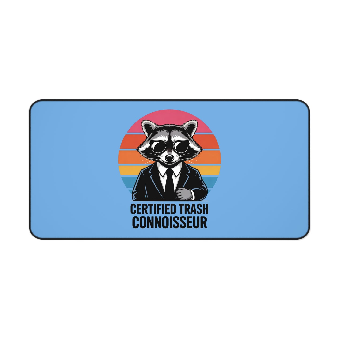 Desk Mat with Raccoon Certified Trash Connoisseur Design Trash Panda Mouse Pad Raccoon Decor