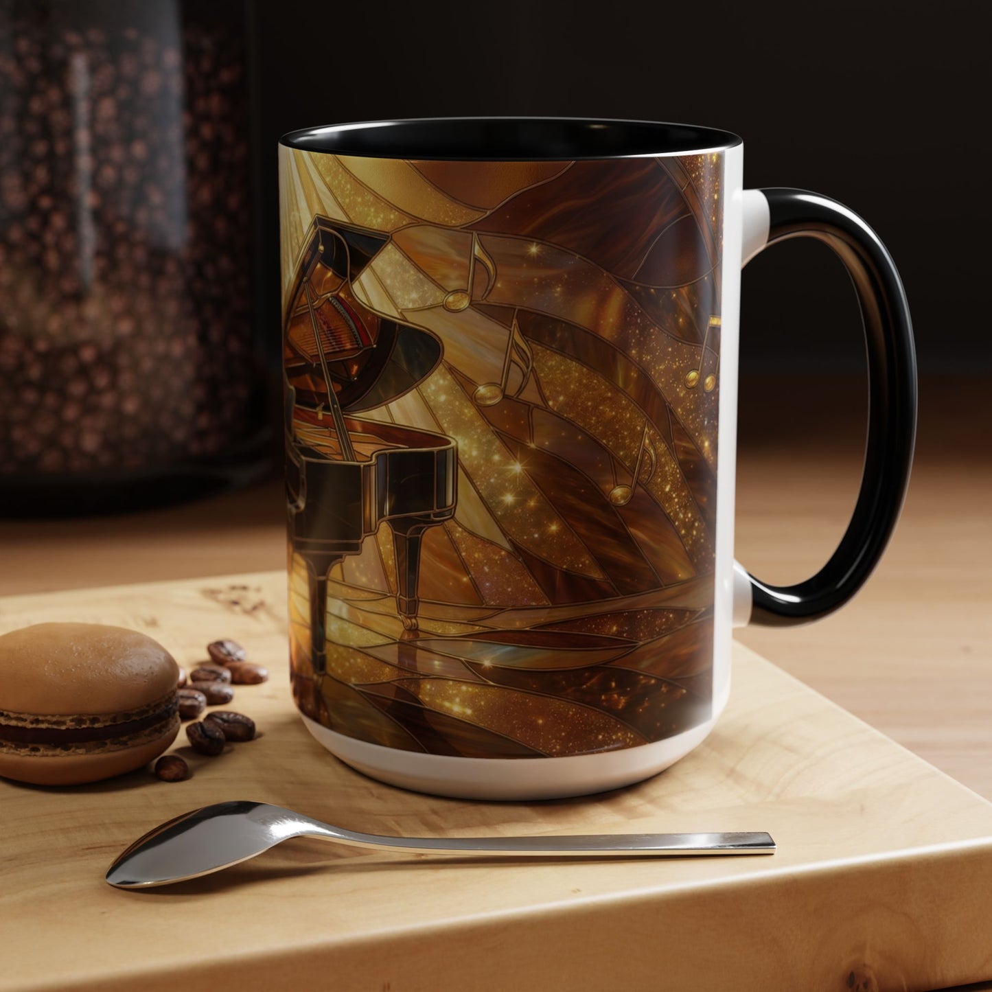 Stained Glass Piano Mug, Grand Piano Coffee Mug, Music Lover Gift Mug, Musician Art Mug, Classical Music Gift, Piano Lover Cup