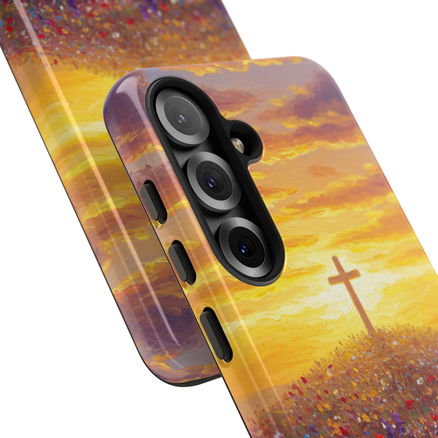 Samsung Phone Case - Monet Style Cross Christian Phone Case Spiritual Case Inspirational Samsung Case