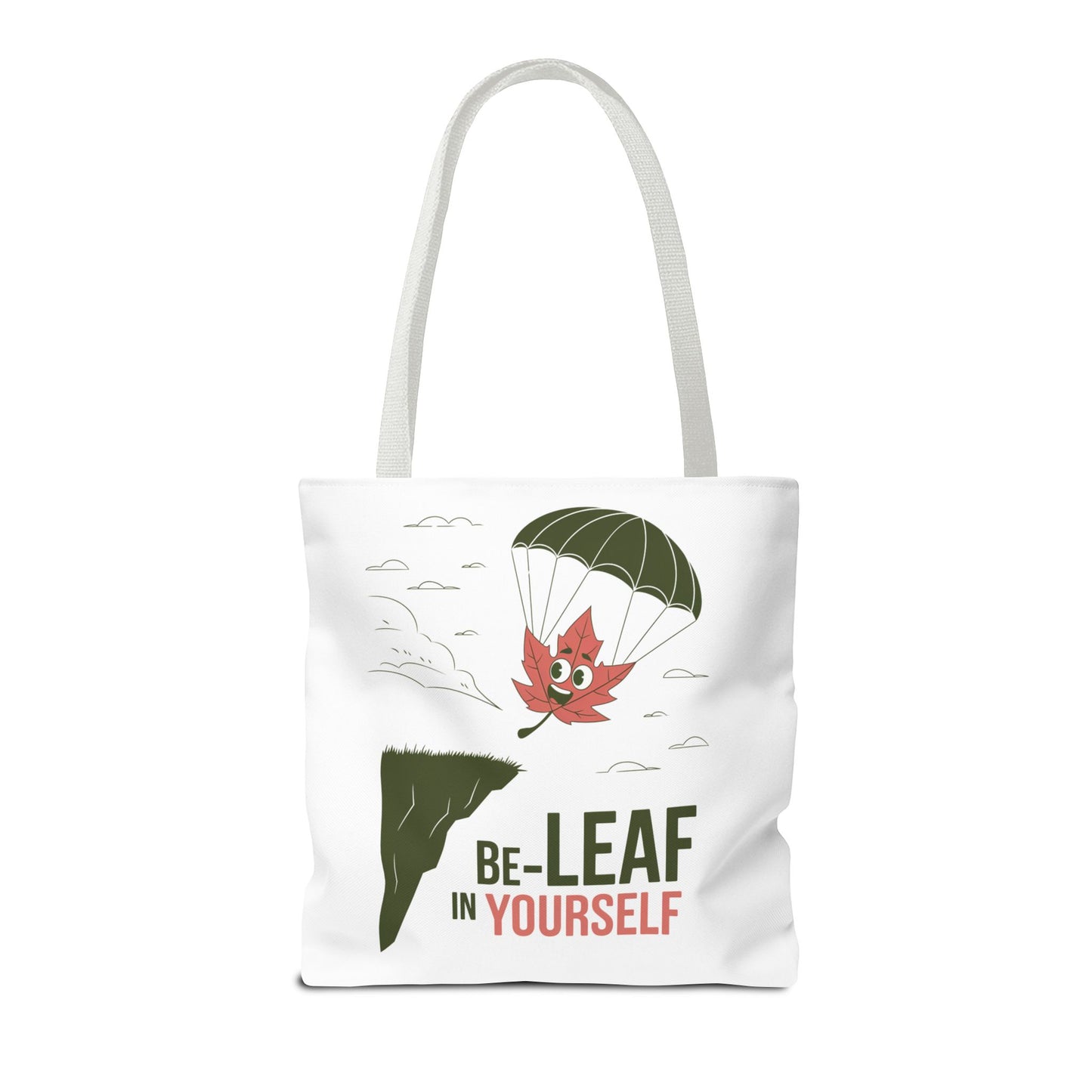 Tote Bag - Be-Leaf In Yourself Pun Design