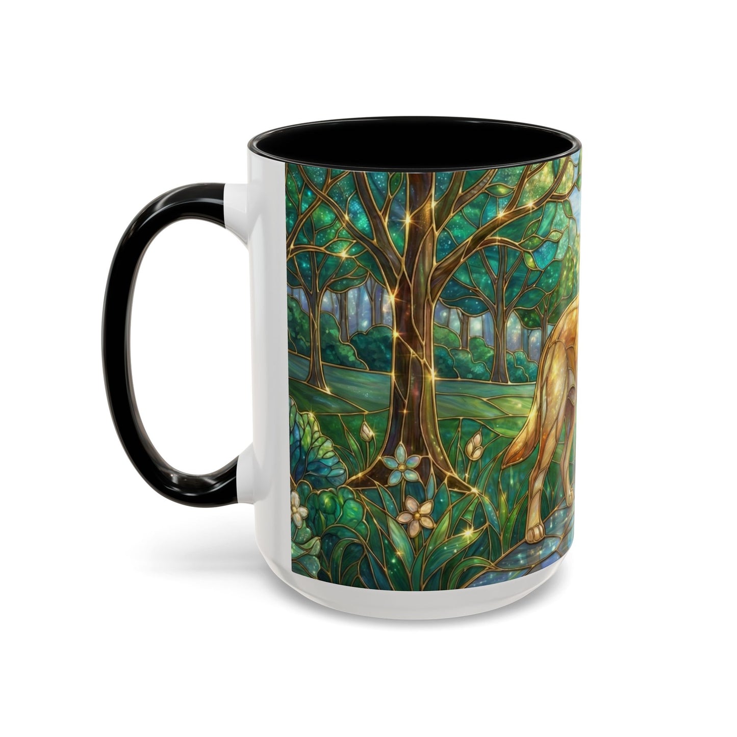 Stained Glass Labrador Mug, Dog Lover Coffee Mug, Labrador Retriever Art Cup, Pet Memorial Gift, Colorful Dog Mug, Nature Art Mug