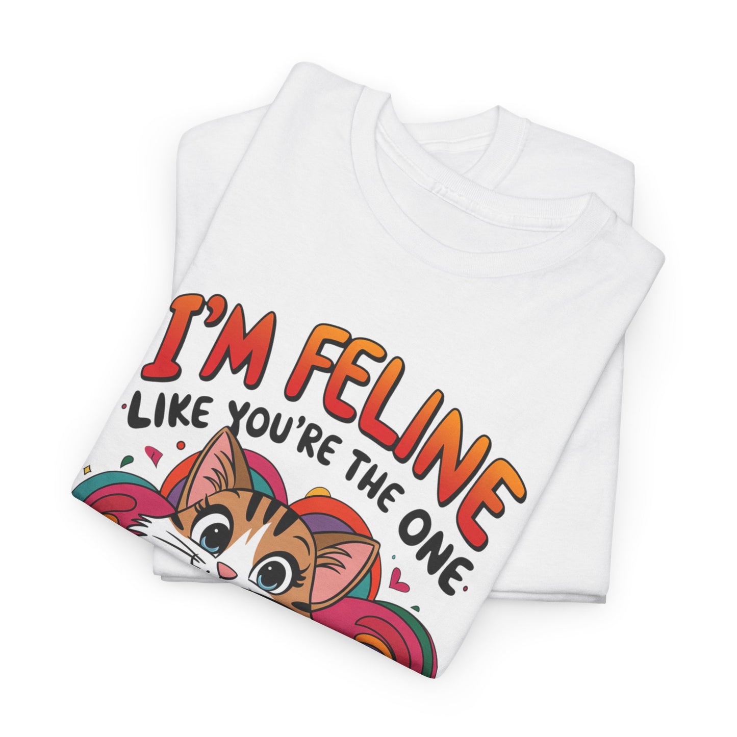 Valentines Cat Tee - Unisex Heavy Cotton
