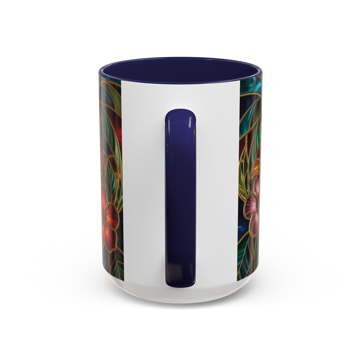 Stained Glass Tropical Sunset Mug, Hibiscus Flower Coffee Cup, Beach Lover Gift, Colorful Palm Tree Mug, Coastal Art Drinkware, Summer Cup