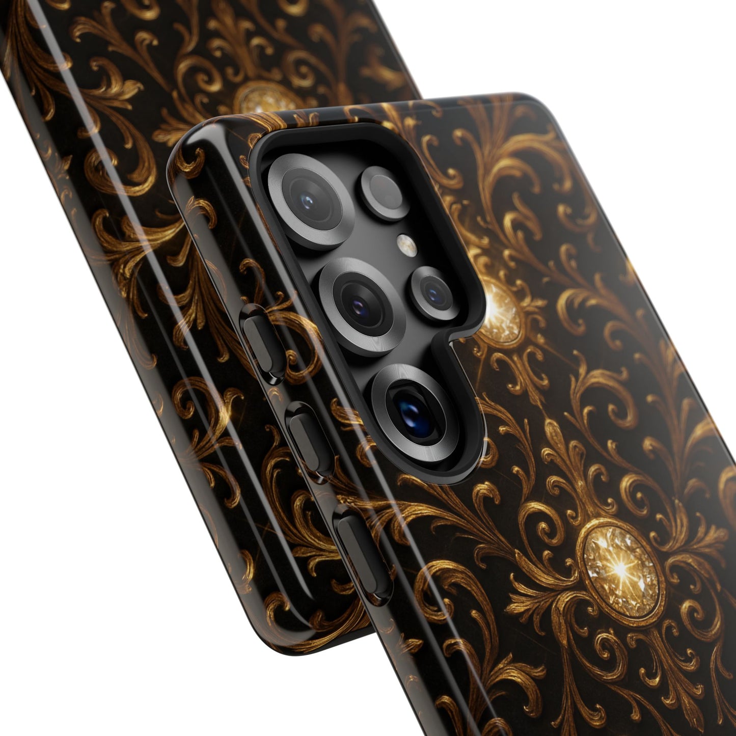 Luxury Baroque Samsung Case – Elegant Gold Ornate Floral Phone Cover for Galaxy