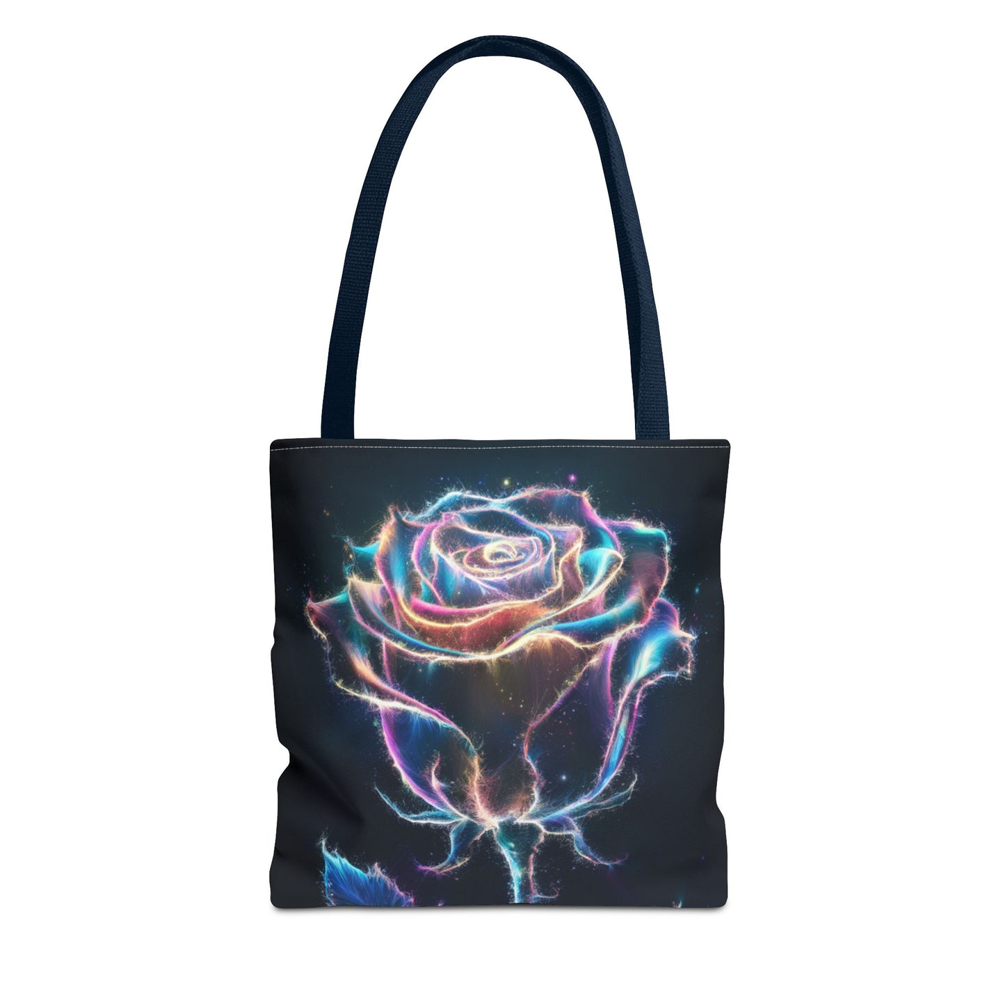 Neon Rose Tote Bag • Electric Floral Art Tote • Neon Glow Rose Canvas Carry-All • Vibrant Statement Floral Tote • Gift for Art Lovers