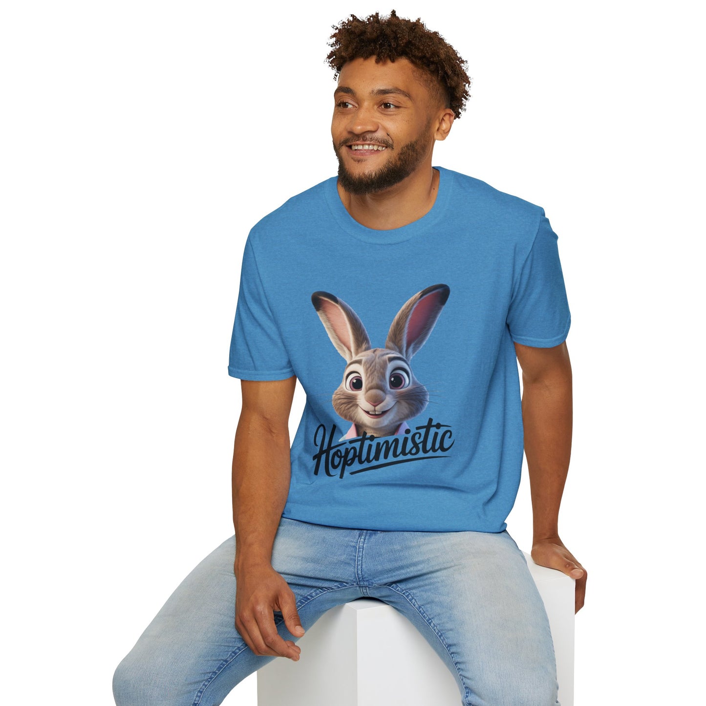 Hoptimistic Bunny T-Shirt, Cute Rabbit Pun Shirt, Positive Quote Tee, Animal Lover Gift, Funny Motivational Top, Easter Or Everyday Wear