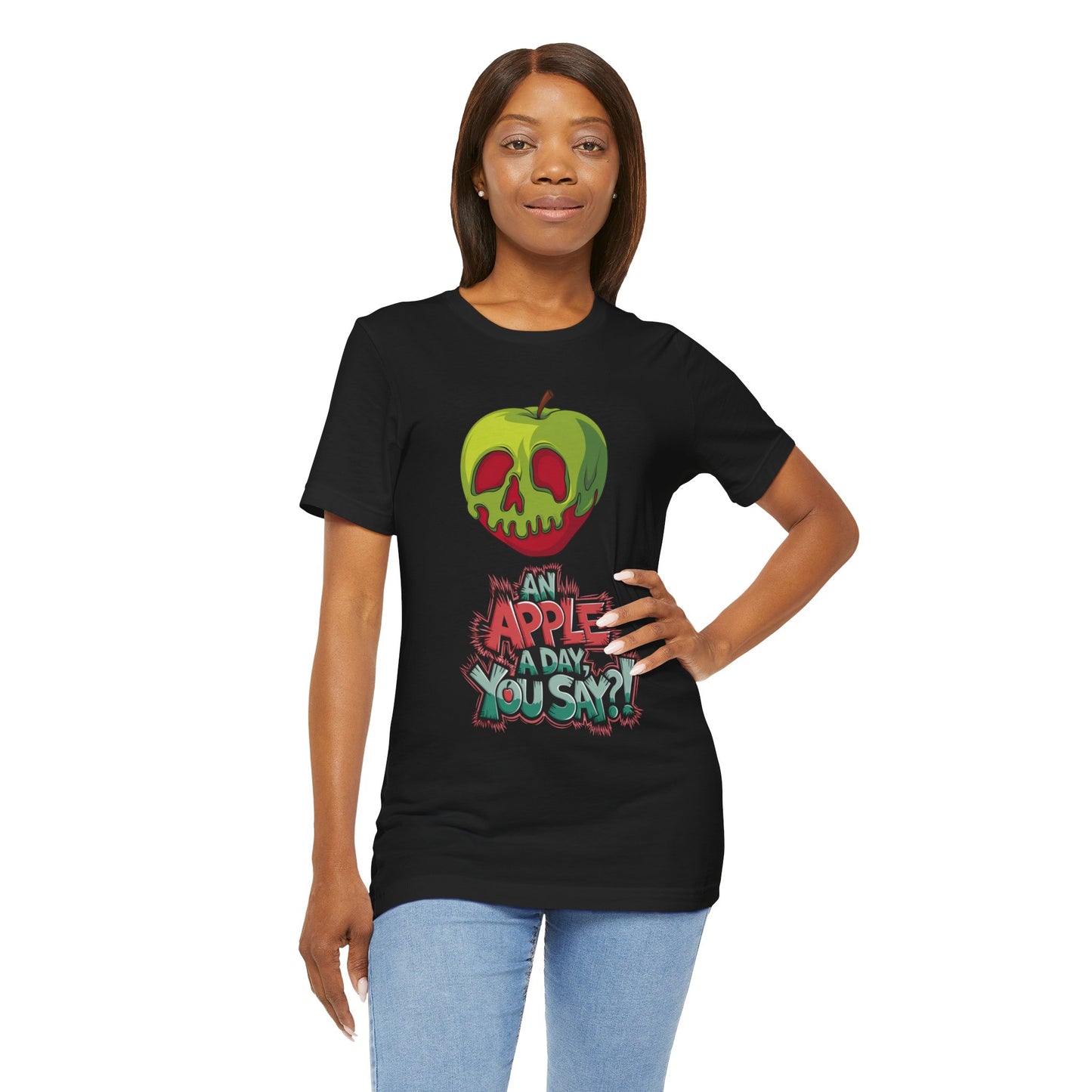 Funny Apple Skull Shirt – An Apple A Day You Say? – Grunge Fruit Tee – Y2K Nostalgia T‑Shirt – Gift for Fruit Lovers