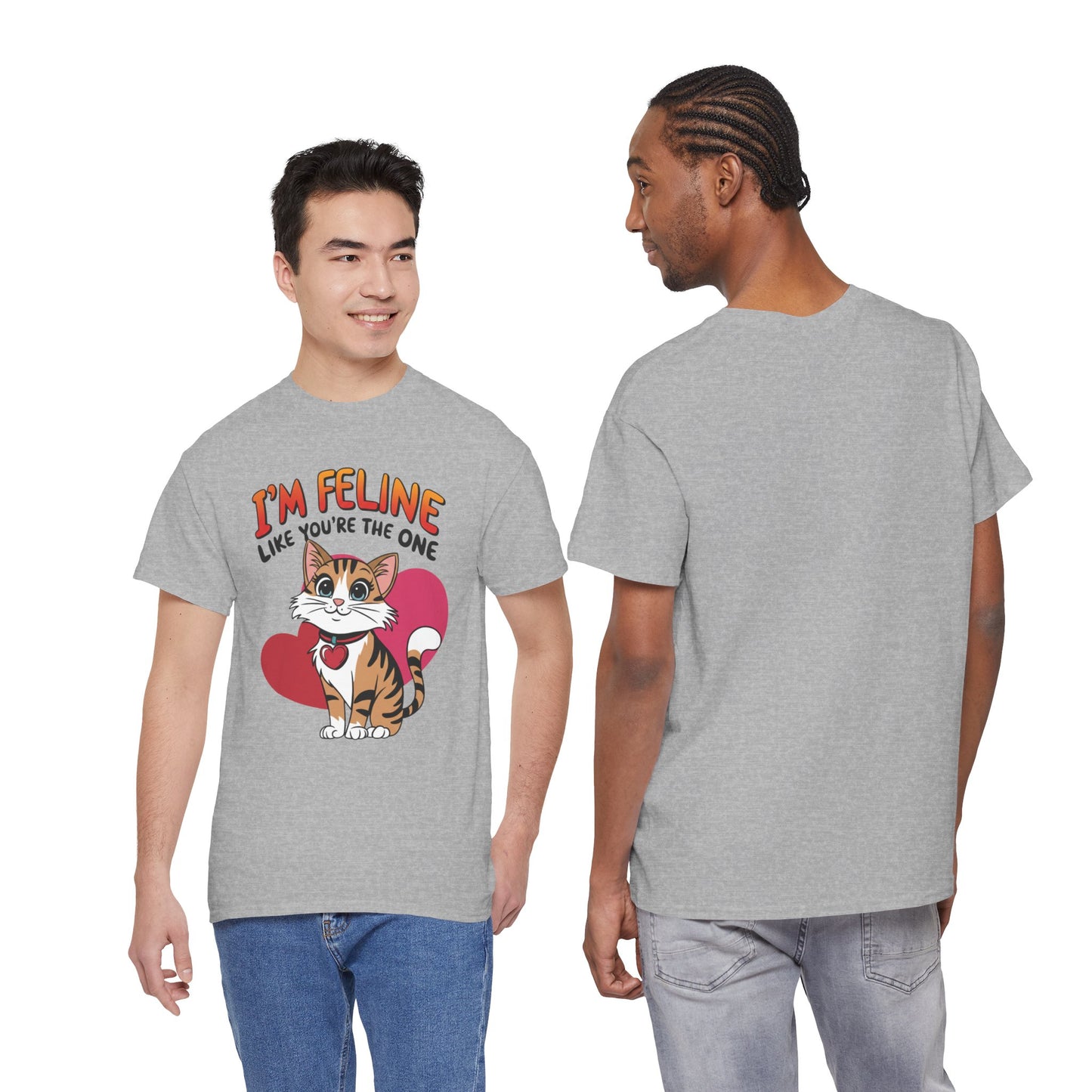 I’m Feline Like You’re The One Shirt, Cute Cat Valentine Tee, Funny Cat Love Graphic TShirt, Romantic Gift For Her Him, Cat Pun Shirt