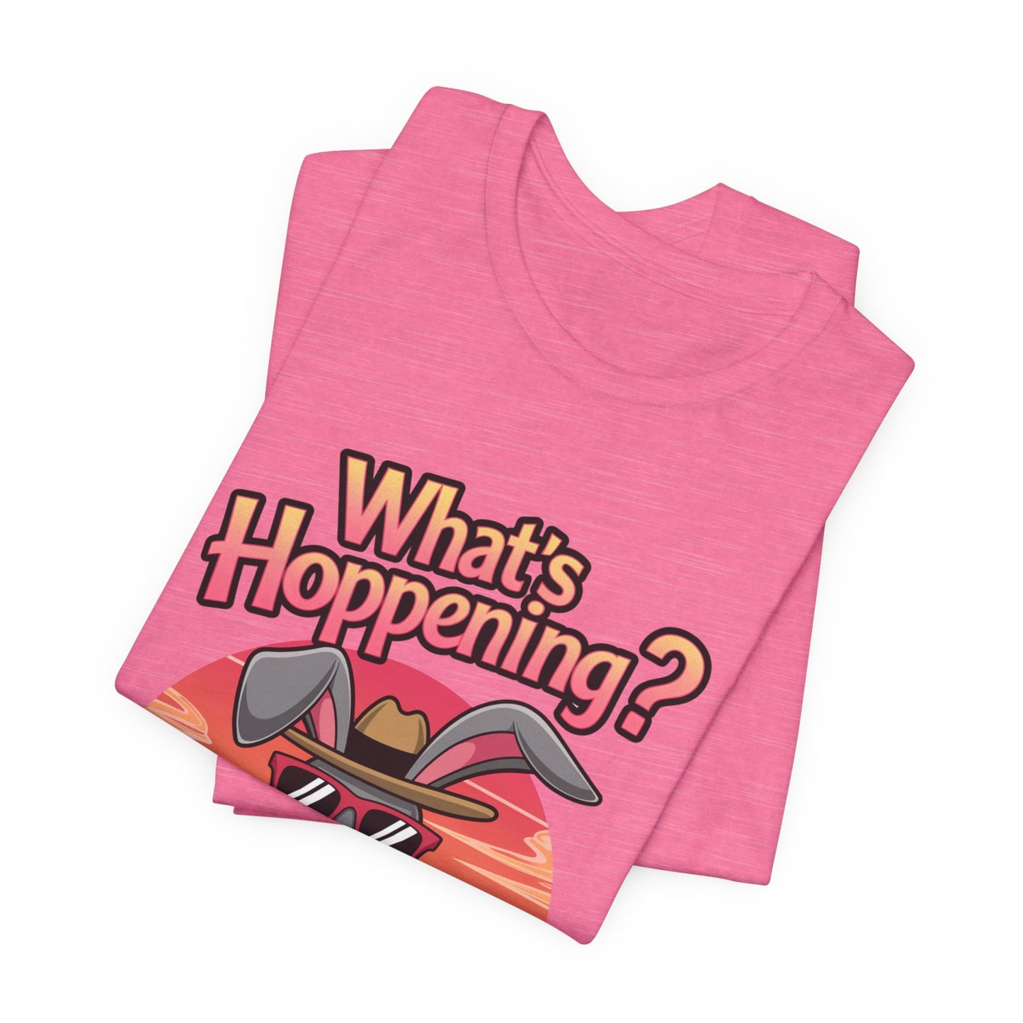 What’s Hoppening Funny Bunny Shirt – Cute Rabbit Pun T-Shirt – Sunset Graphic Tee for Animal Lovers, Easter, and Pun Enthusiasts