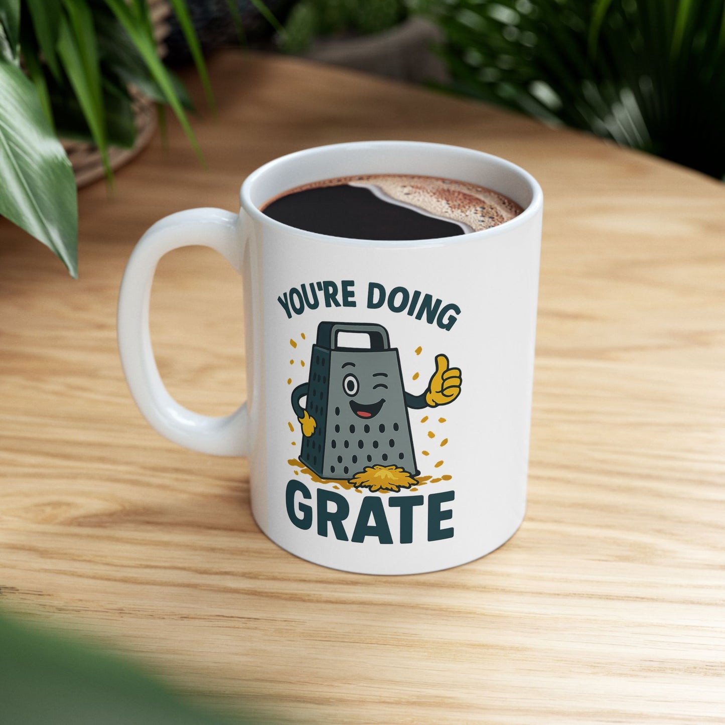 You’re Doing Grate Funny Pun Mug – Cheesy Kitchen Coffee Cup, Positive Encouragement Gift for Coworkers, Friends & Teachers