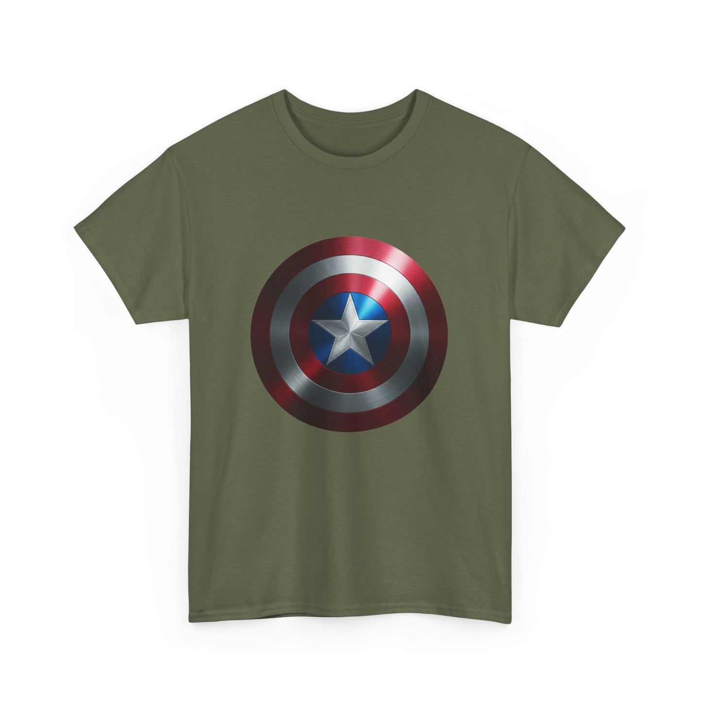 Patriotic Hero Shield Shirt – Star Emblem Graphic Tee – Super Soldier Gift – Comic Inspired Unisex Shirt – Cosplay Convention Top