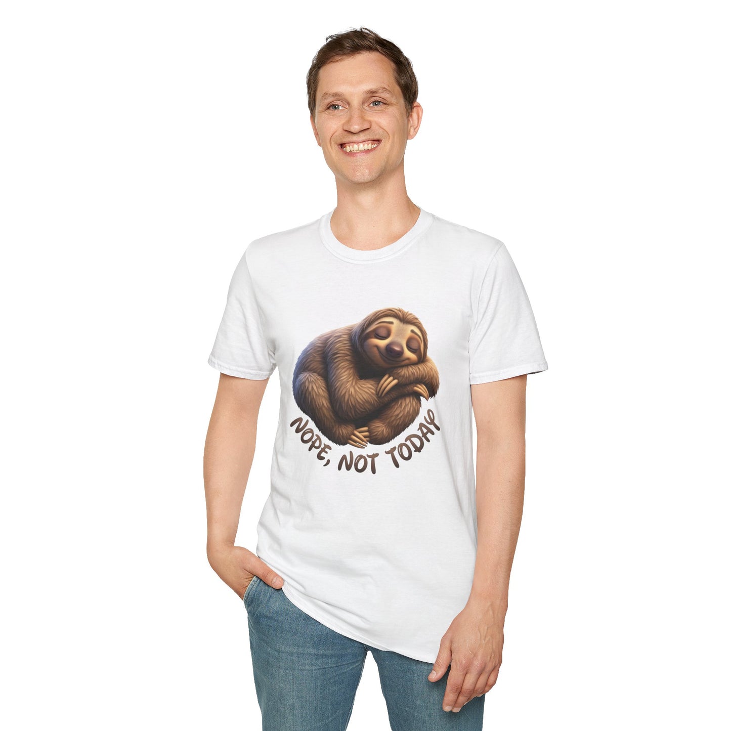 Nope Not Today Sloth T-Shirt, Funny Lazy Day Shirt, Cute Animal Lover Tee, Relaxed Humor Top, Chill Gift Idea For Men And Women