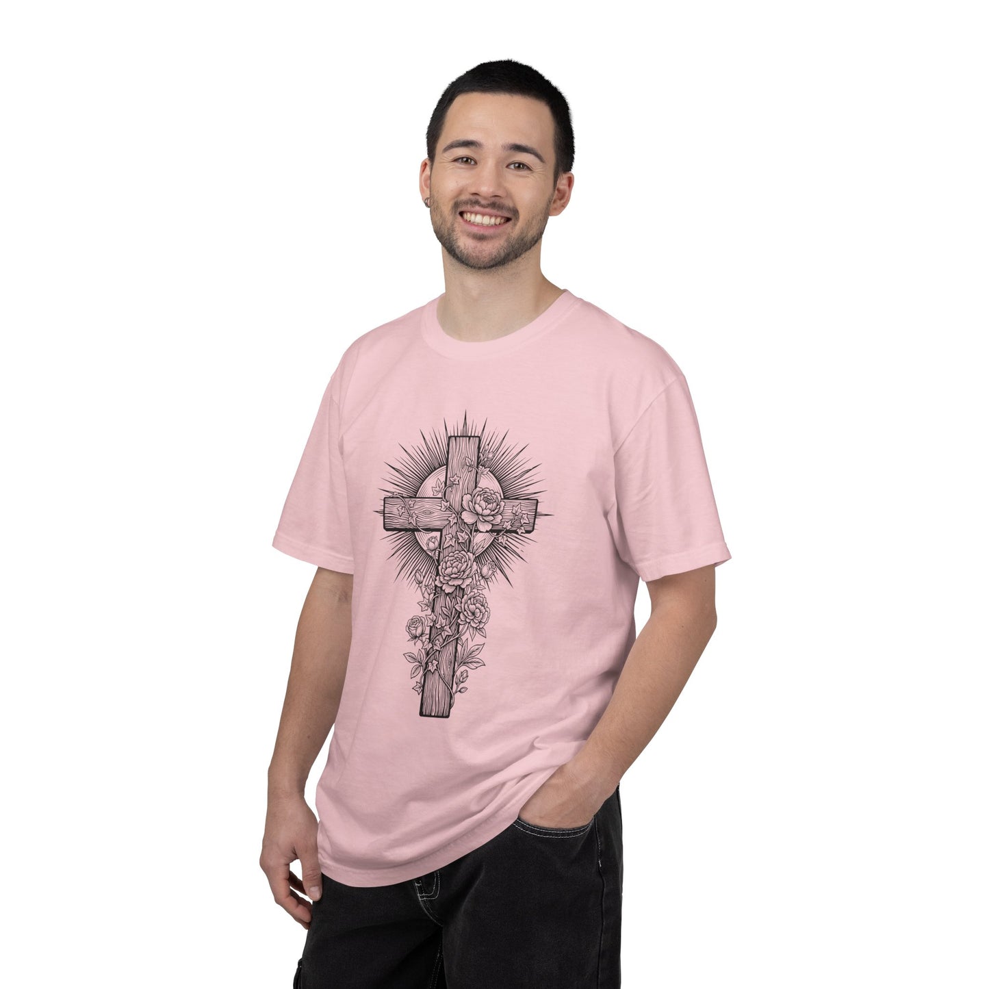 Christian Floral Cross Shirt, Boho Faith T-Shirt, Religious Botanical Tee, Wildflower Jesus Shirt, Easter Apparel, Christian Gifts