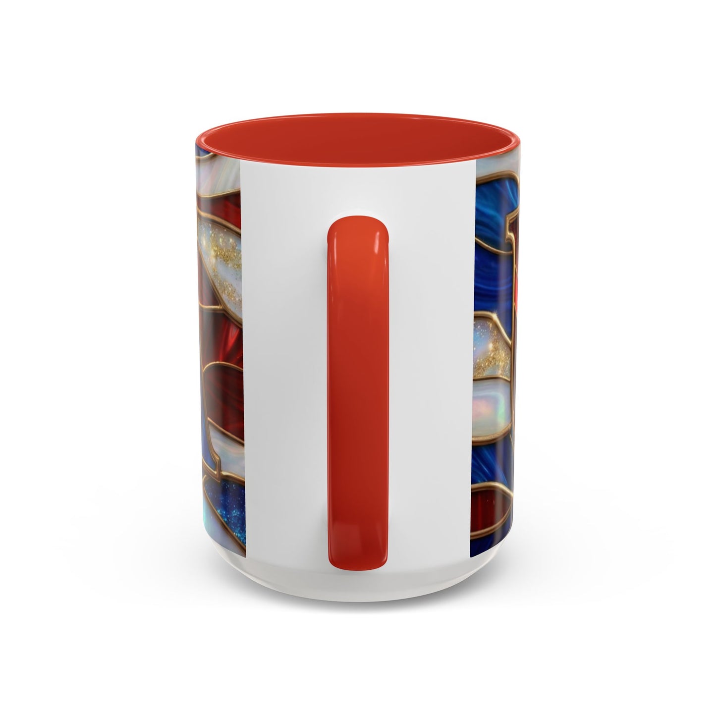 USA Patriotic Coffee Mug, Stained Glass USA Mug, Red White Blue Ceramic Mug, American Flag Style Mug, 11oz 15oz Mug