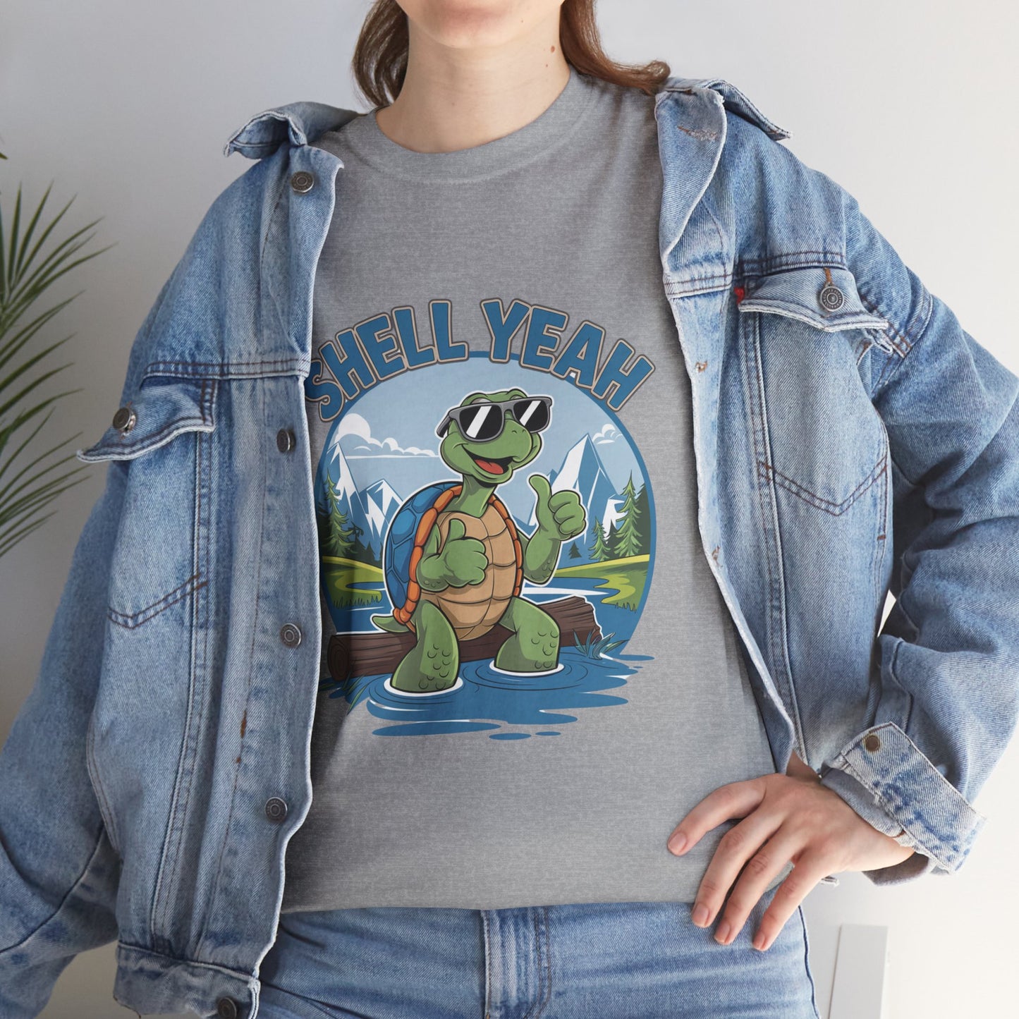SHELL YEAH Turtle T-Shirt | Funny Cute Turtle Nature Graphic Tee | Handmade Animal Lover Gift | Eco Outdoor Adventure Shirt