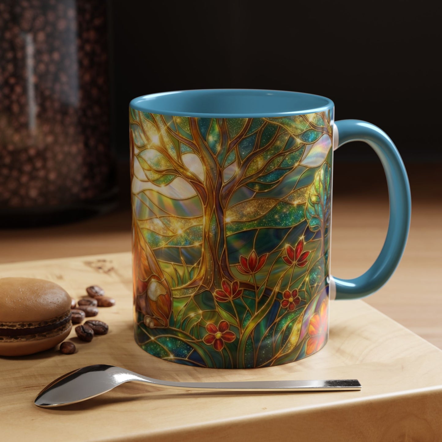 Stained Glass French Bulldog Mug, Frenchie Dog Coffee Mug, Dog Lover Gift Cup, Colorful Art Nouveau Dog Mug, Pet Lover Gift