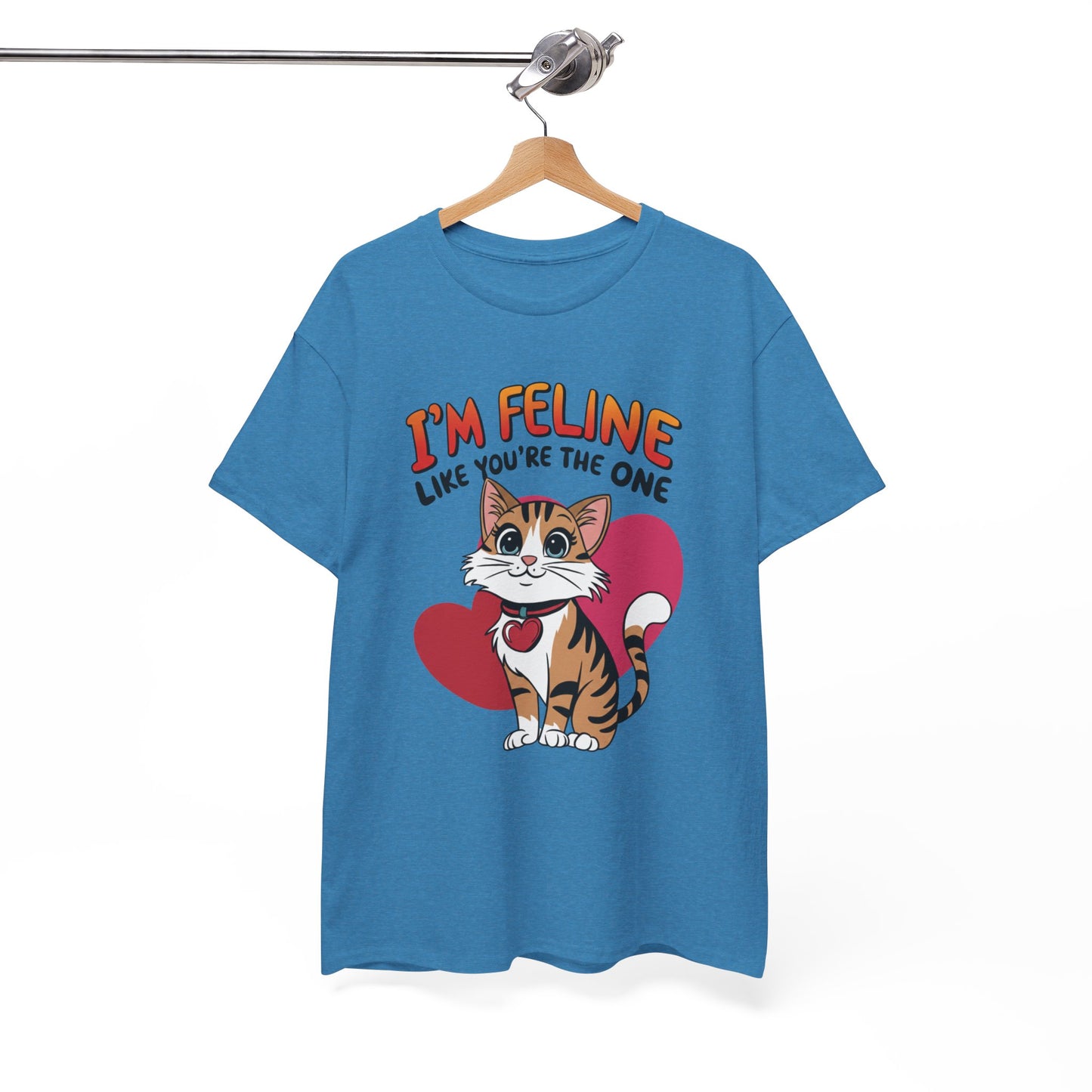 I’m Feline Like You’re The One Shirt, Cute Cat Valentine Tee, Funny Cat Love Graphic TShirt, Romantic Gift For Her Him, Cat Pun Shirt