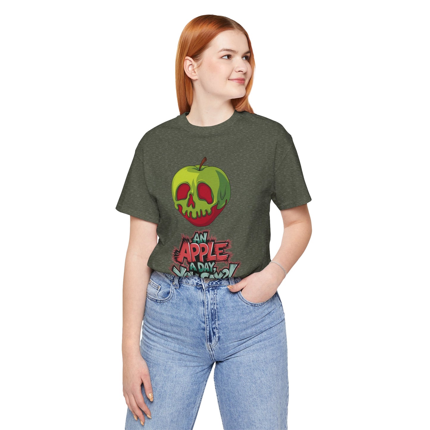 Funny Apple Skull Shirt – An Apple A Day You Say? – Grunge Fruit Tee – Y2K Nostalgia T‑Shirt – Gift for Fruit Lovers