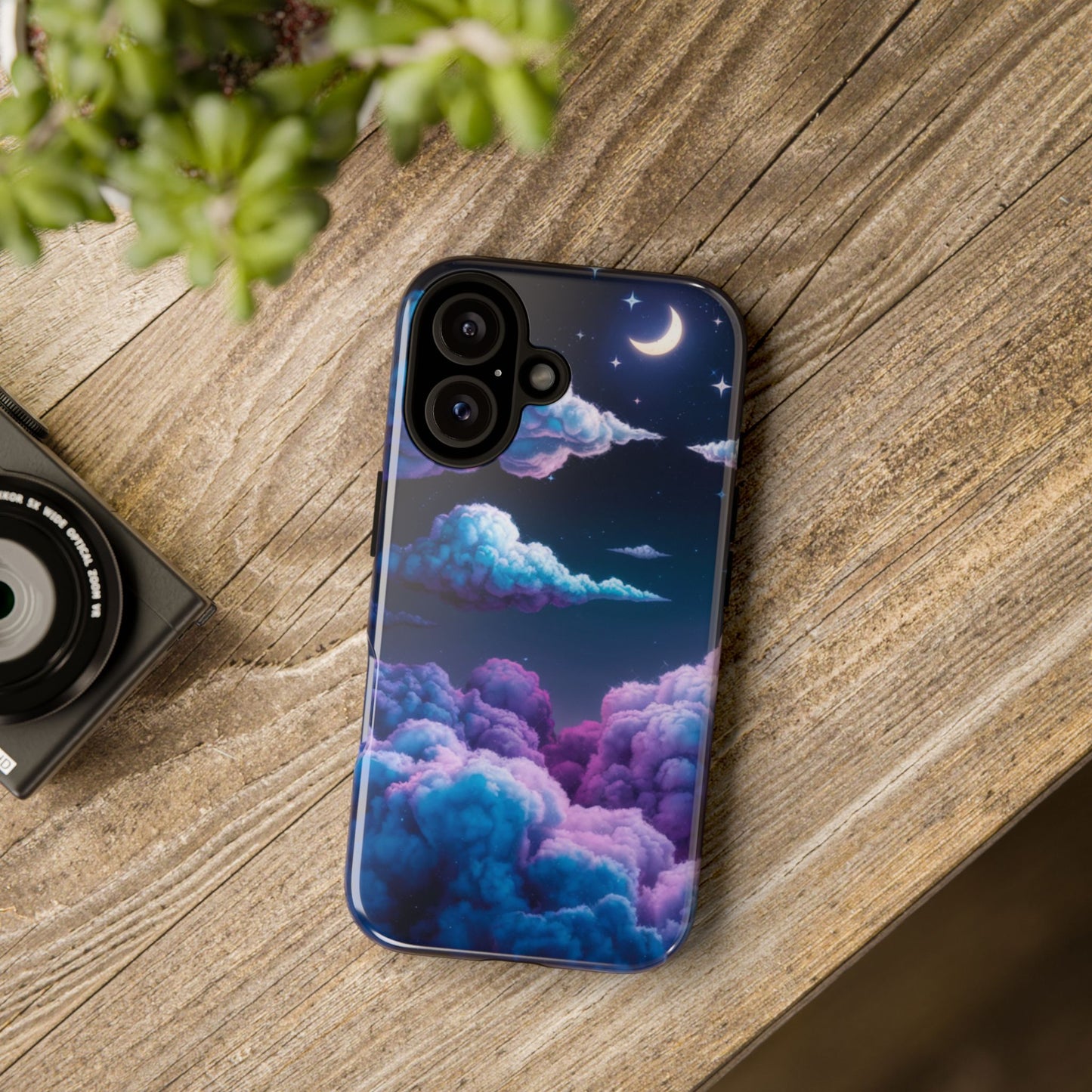 Dreamy Clouds & Moon Tough iPhone Case