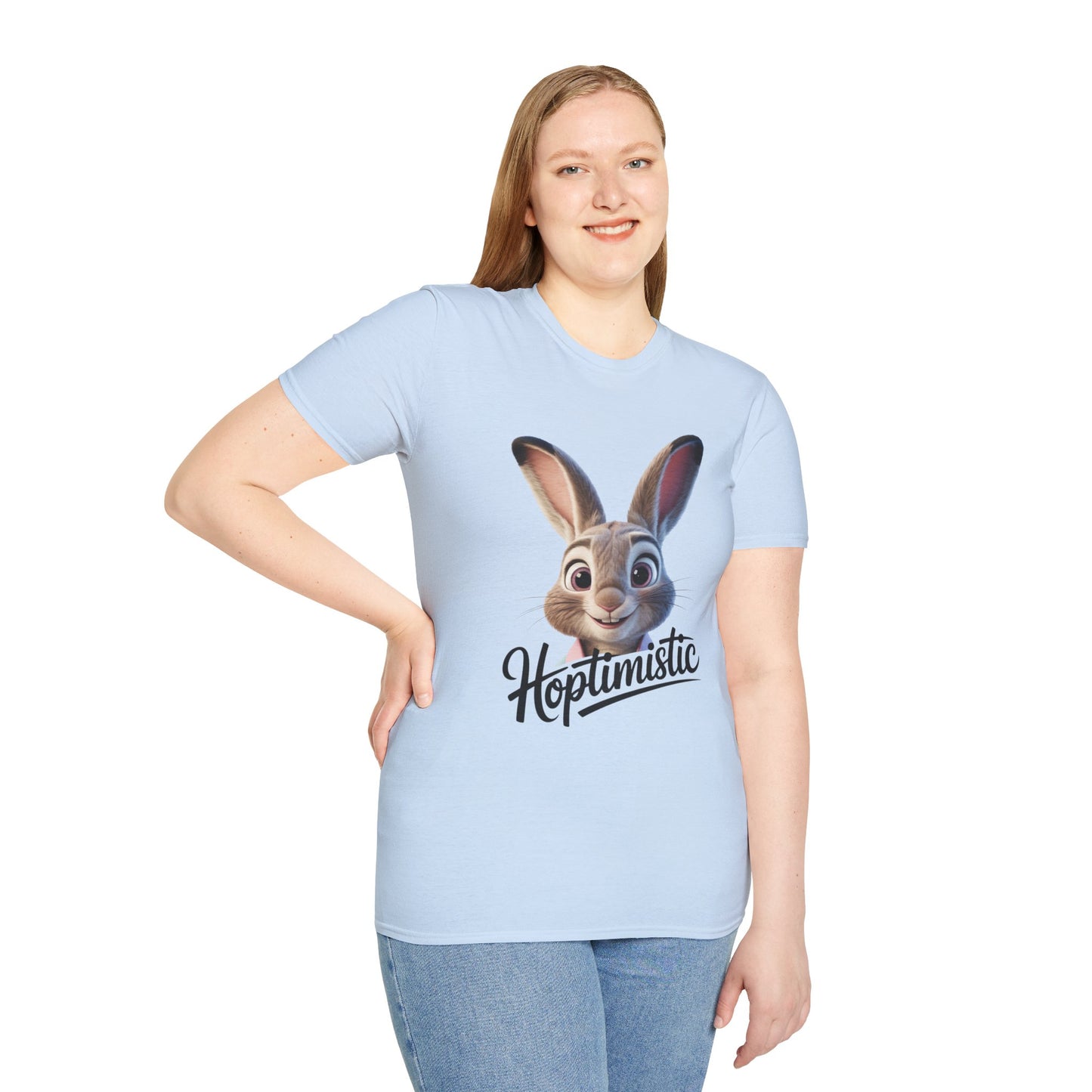 Hoptimistic Bunny T-Shirt, Cute Rabbit Pun Shirt, Positive Quote Tee, Animal Lover Gift, Funny Motivational Top, Easter Or Everyday Wear
