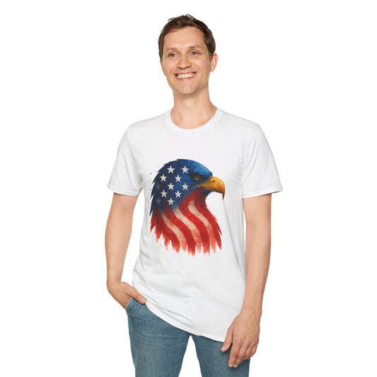 American Flag Eagle Shirt - 4th of July Patriotic Tee - USA Freedom T-Shirt - Independence Day Shirt - Bald Eagle Graphic Tee