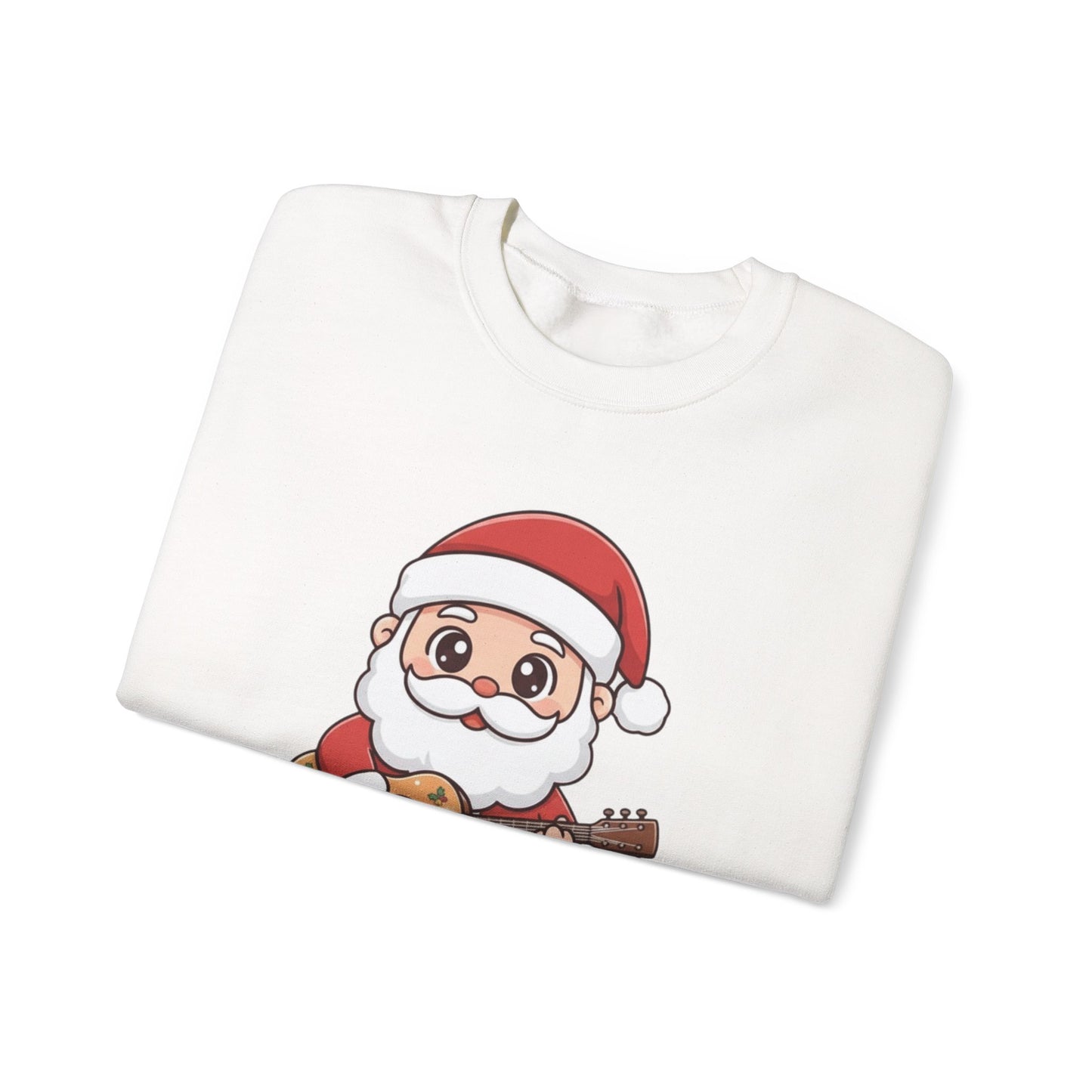 Cute Santa Guitar Sweatshirt | Christmas Music Lover Sweater | Holiday Crewneck | Funny Santa Musician Shirt | Cozy Xmas Gift for Him or Her
