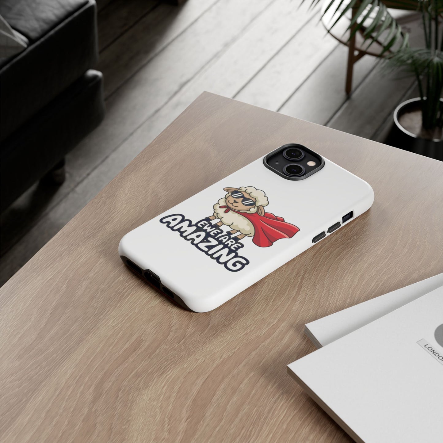 Funny iPhone Case - Cute Sheep Phone Cover - "Ewe Are Amazing" Animal Pun Gift - Motivational iPhone Case - Gift for Her or Him