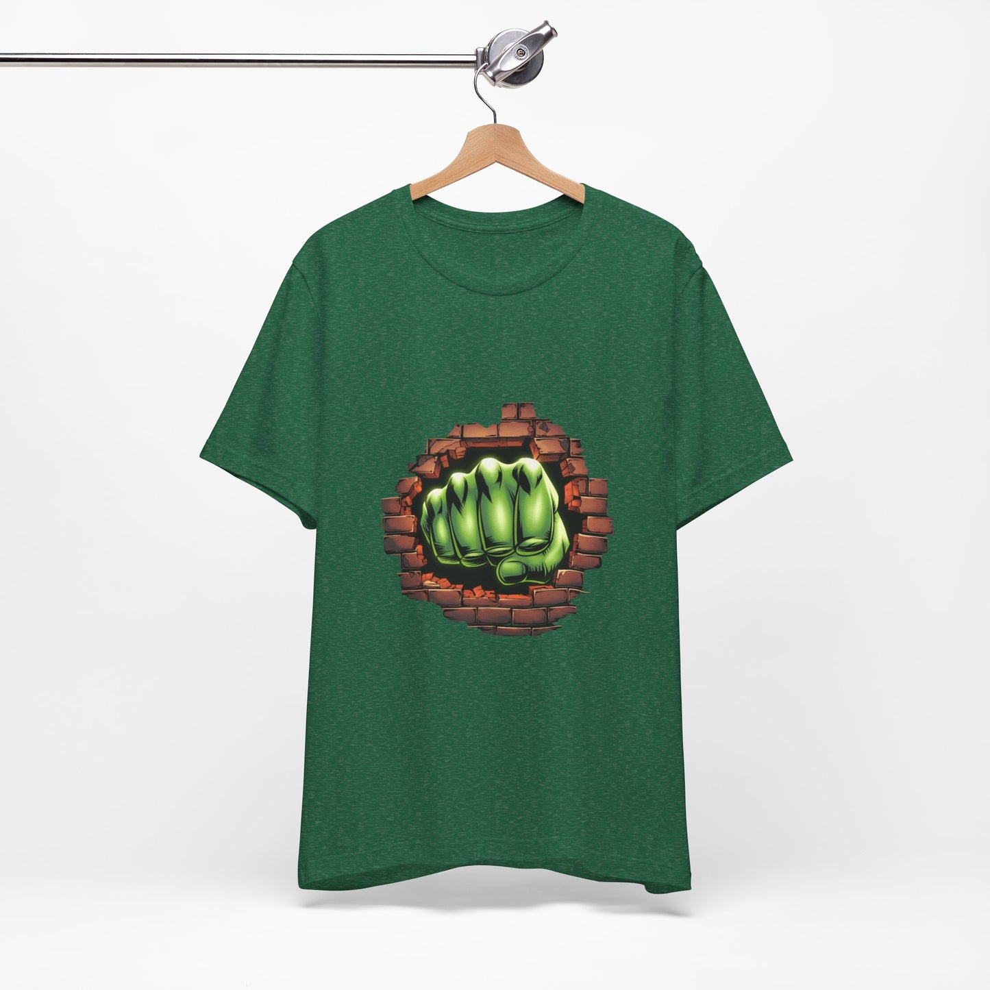 Green Hero Fist Graphic Tee – Superhero Shirt, Comic Pop Art, Gamer Gift, Y2K Dopamine Aesthetic, Funny Nerd Fashion, Unisex T‑shirt