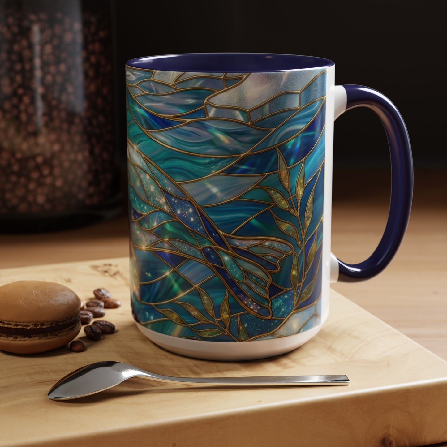 Seal Coffee Mug, Stained Glass Seal Mug, Cute Marine Animal Art Mug, Ocean Lover Gift, Unique Ceramic Coffee Cup, 11oz 15oz Coastal Mug