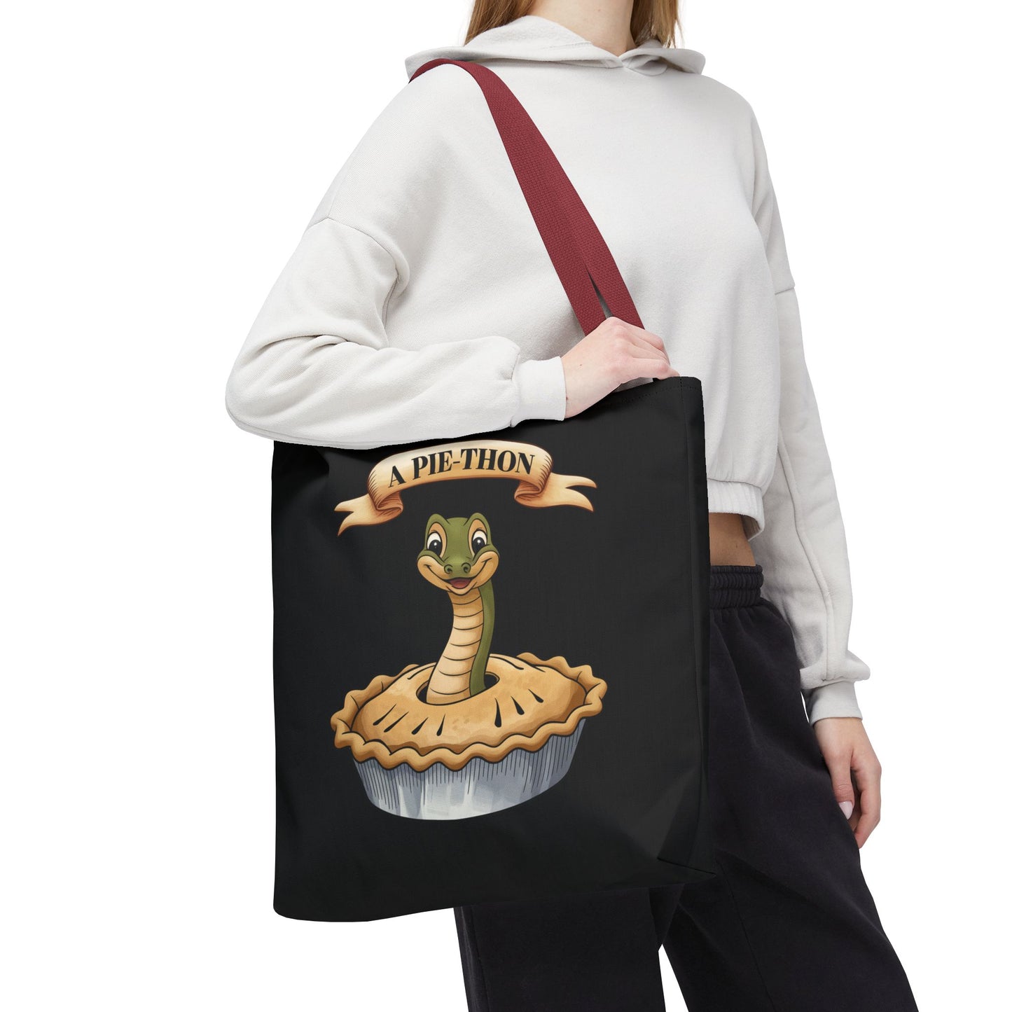 Funny Tote Bag with Snake Joke - Pie-Thon