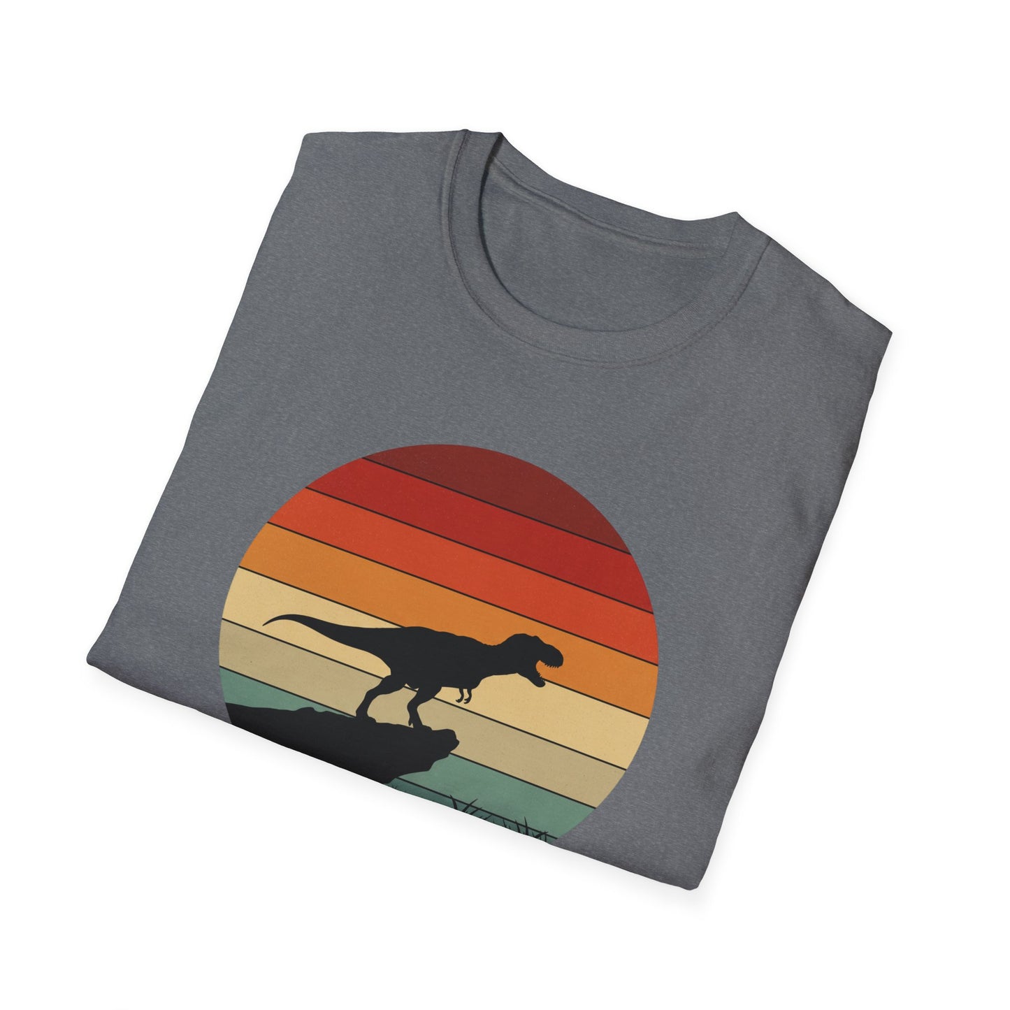 Retro T-Rex Dinosaur Shirt for Men Women - Vintage Sunset Graphic Tee - Unisex Jurassic Gift Idea Funny Casual Dino T-Shirt