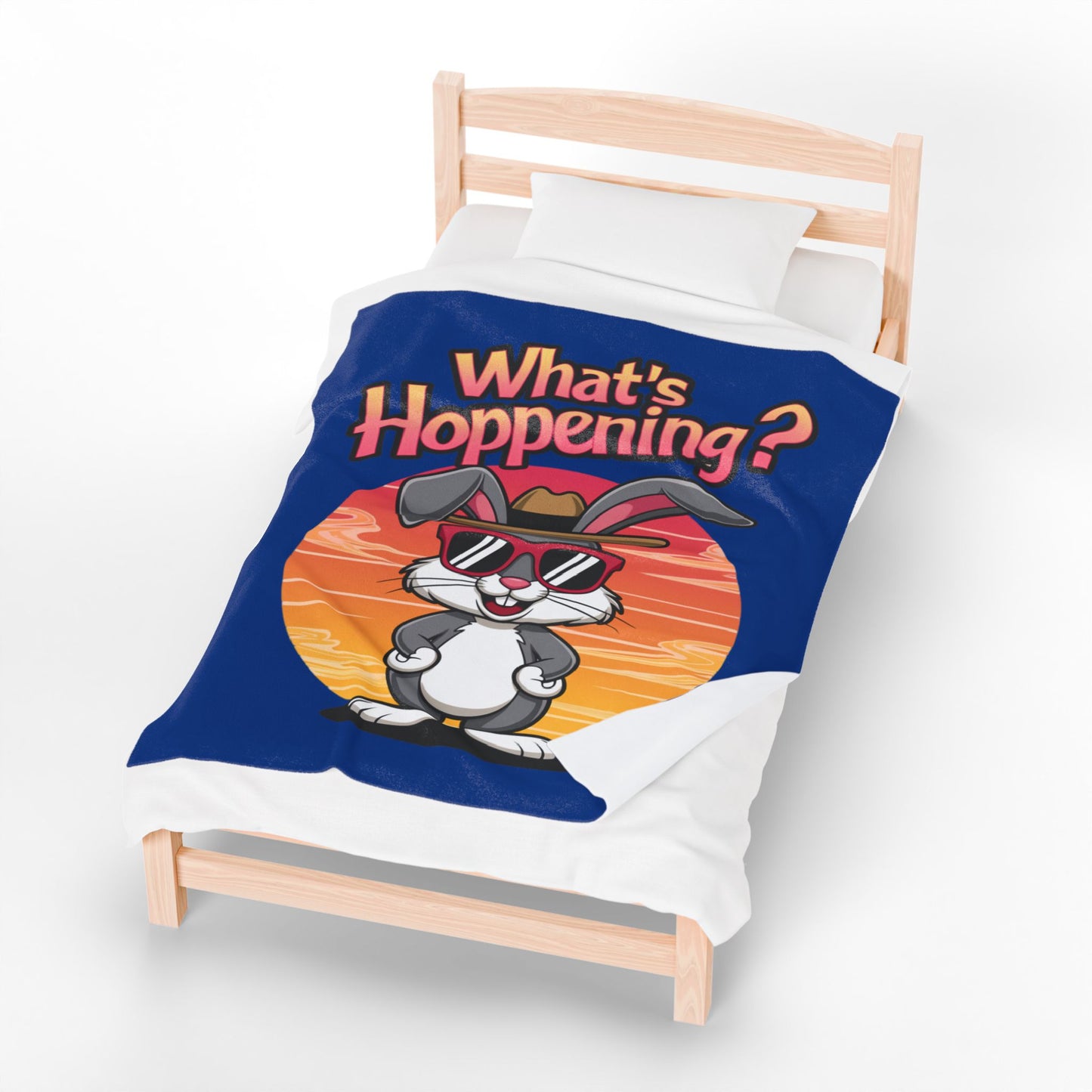 Plush Blanket - What's Hoppening Bunny Design