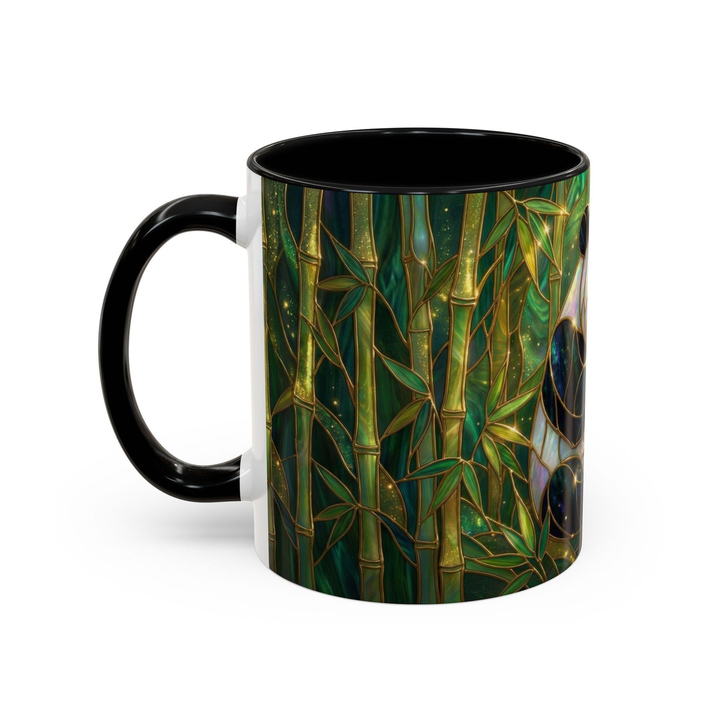 Stained Glass Panda Mug, Panda Coffee Mug, Bamboo Panda Cup, Cute Panda Gift, Nature Animal Mug, Wildlife Art Mug, Panda Lover Gift