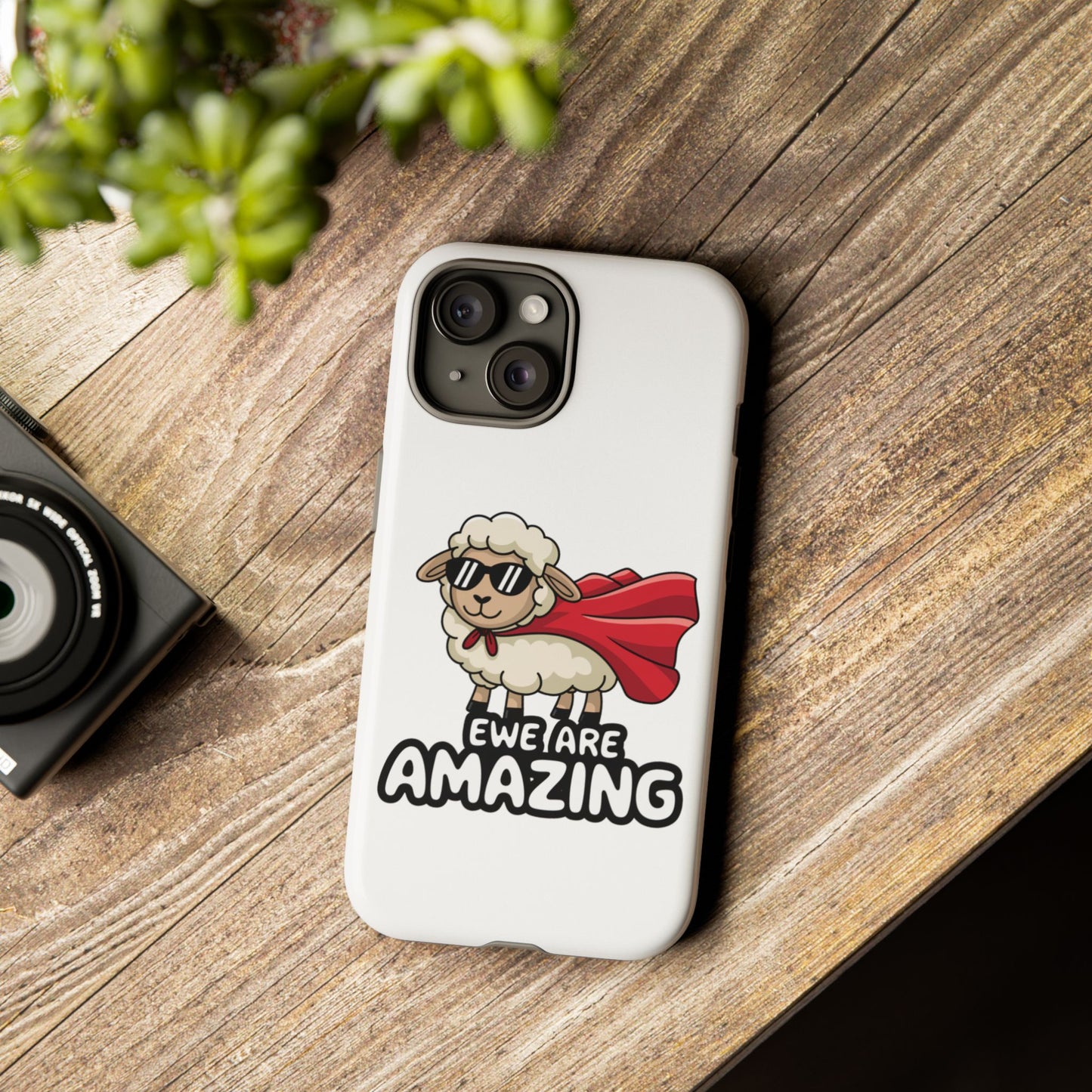 Funny iPhone Case - Cute Sheep Phone Cover - "Ewe Are Amazing" Animal Pun Gift - Motivational iPhone Case - Gift for Her or Him