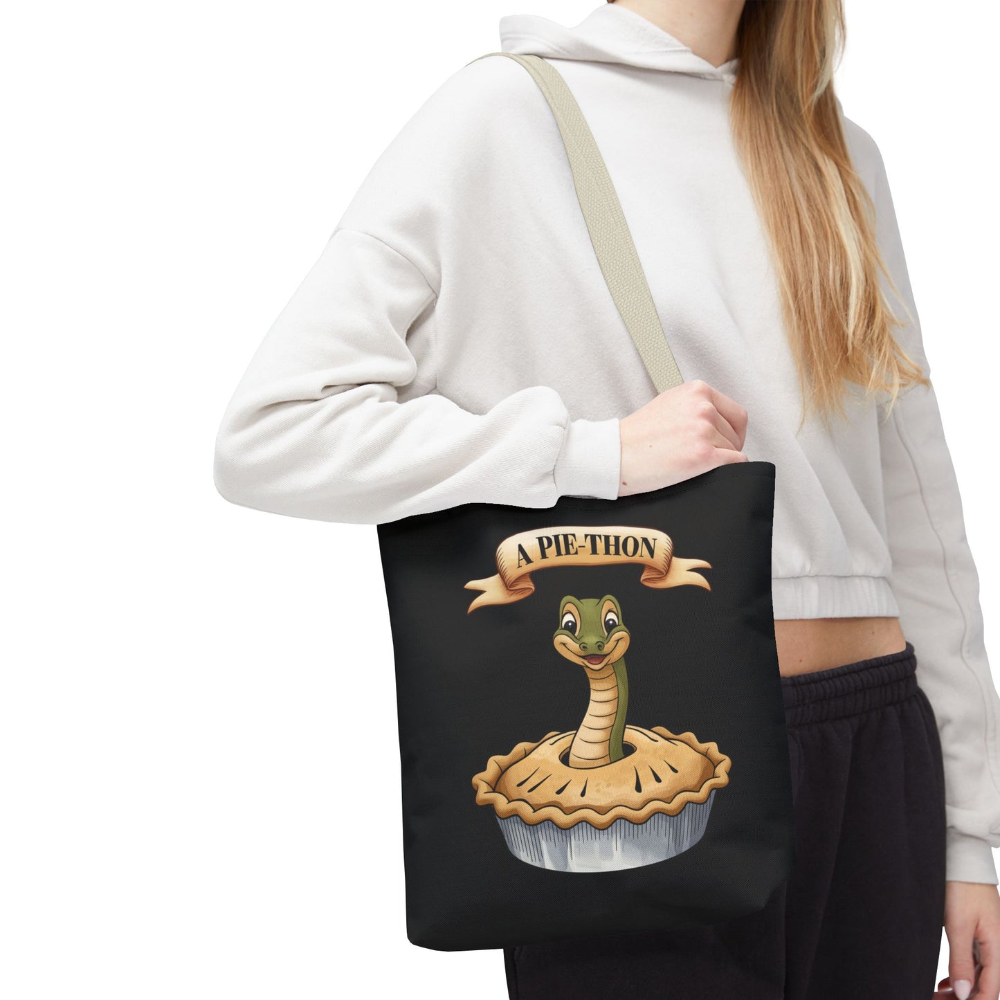 Funny Tote Bag with Snake Joke - Pie-Thon