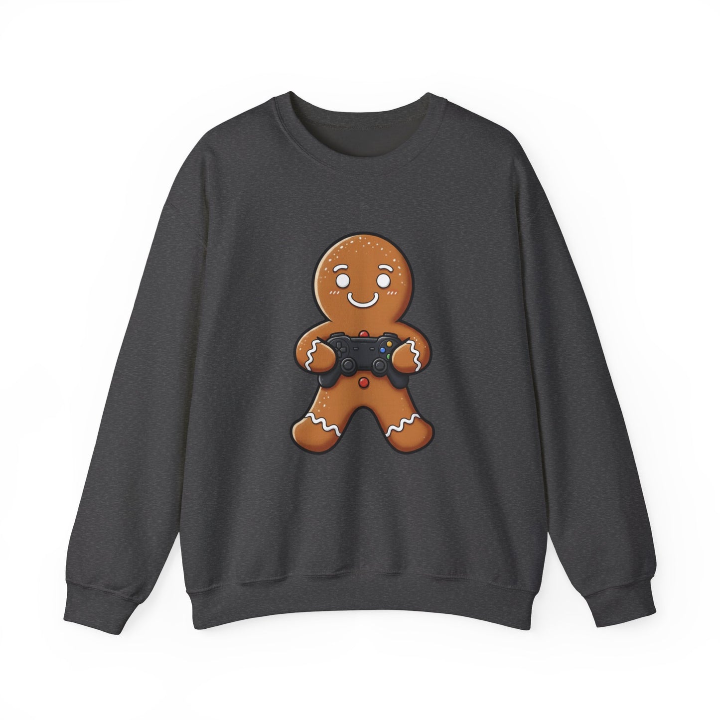 Gamer Gingerbread Sweatshirt | Funny Christmas Sweater | Cute Holiday Crewneck for Gamers | Cozy Unisex Winter Gift