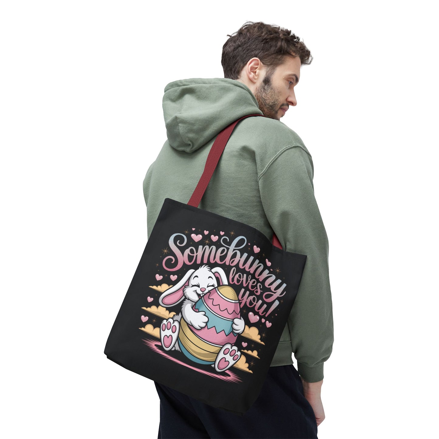 Easter Bunny Tote Bag Somebunny Loves You Easter Bag Bunny