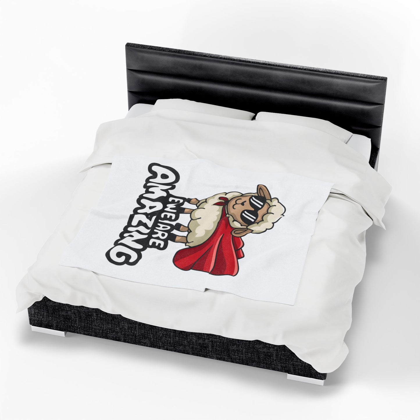 Funny Sheep Blanket Ewe Are Amazing Throw Cute Animal Pun Gift Superhero Lamb Blanket Cozy Farmhouse Decor Soft Fleece Throw