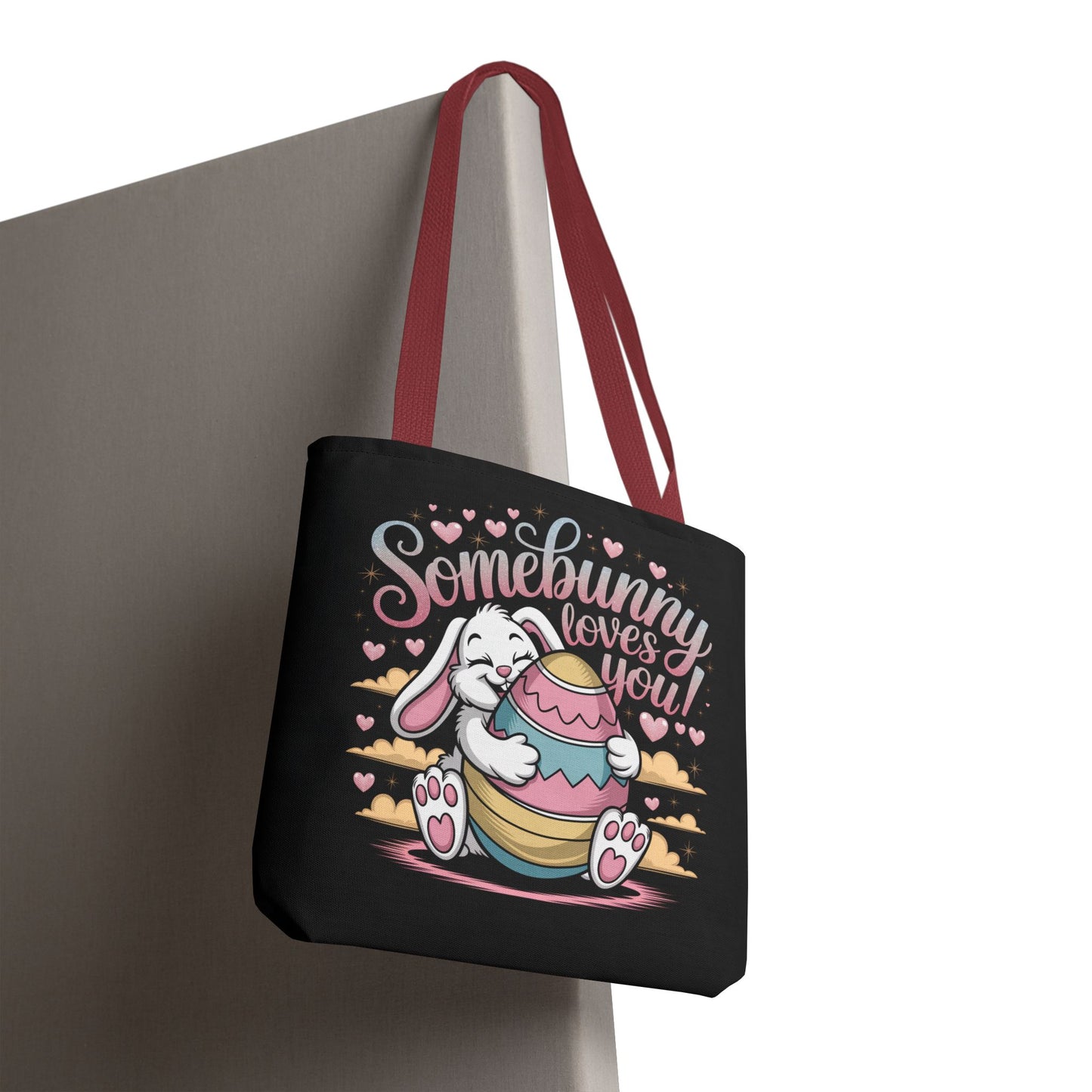 Easter Bunny Tote Bag Somebunny Loves You Easter Bag Bunny
