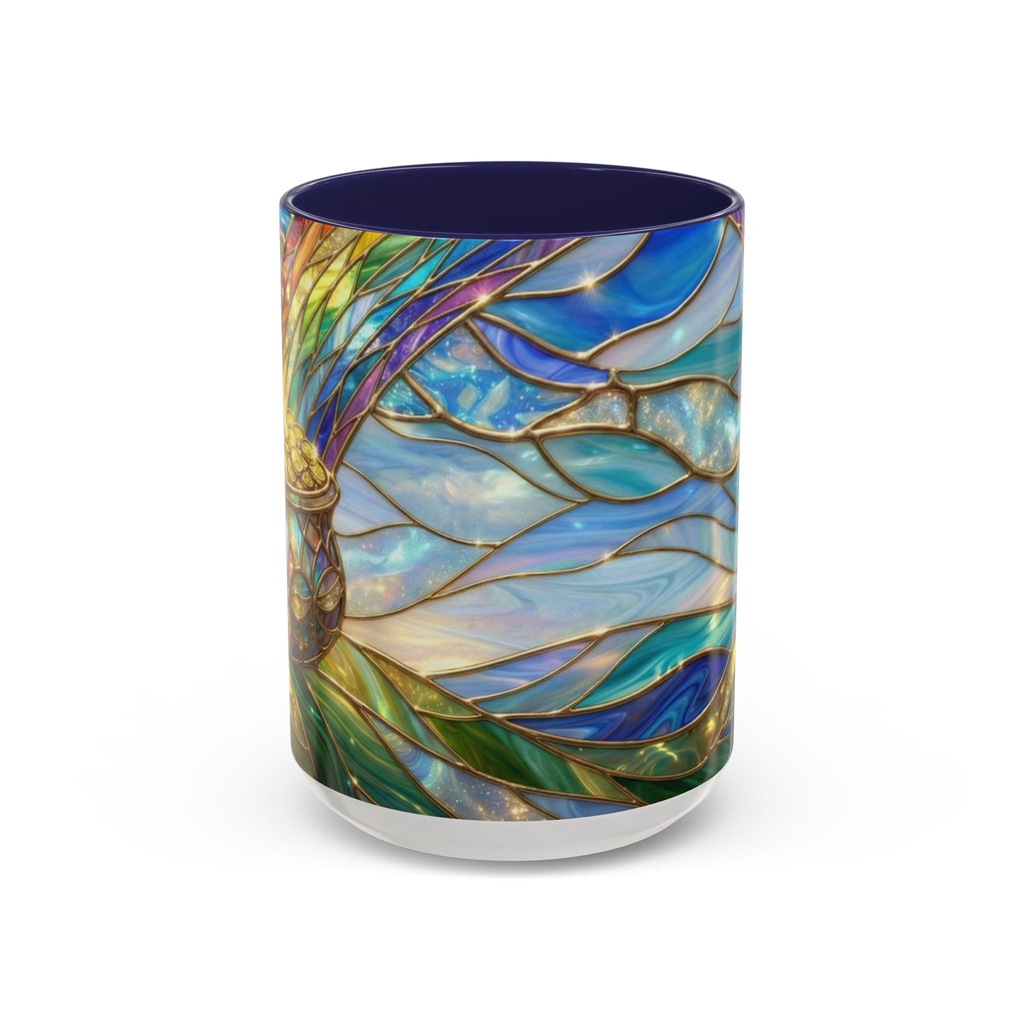 Stained Glass Rainbow Mug, Pot Of Gold Coffee Cup, St Patricks Day Gift, Magical Fantasy Tea Cup, Lucky Irish Leprechaun, Colorful Art