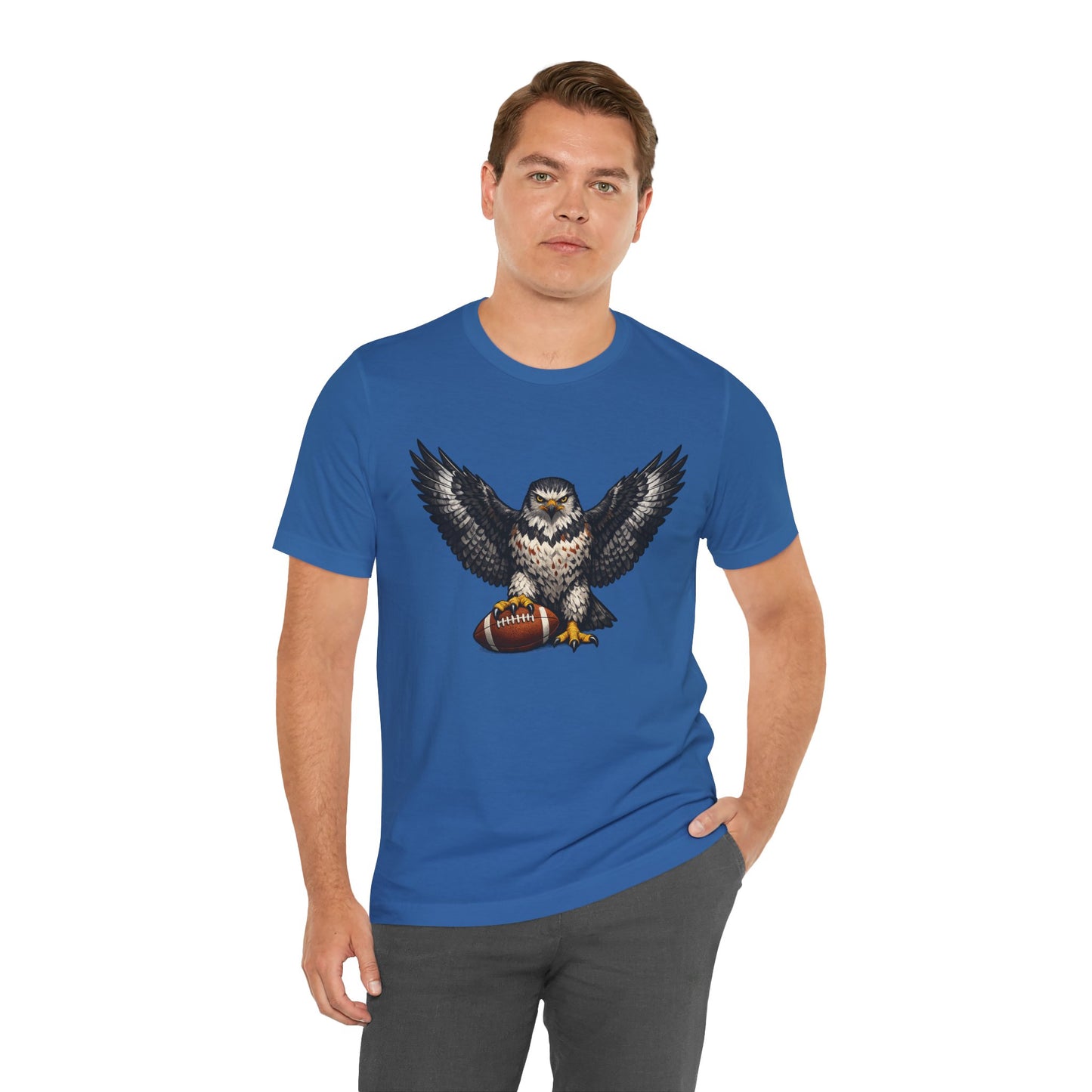 Hawk Football Shirt, Hawk Holding Football T Shirt, Hawk Mascot Tee, Football Bird Of Prey Shirt, Game Day Sports Tee, Hawk Fan Gift