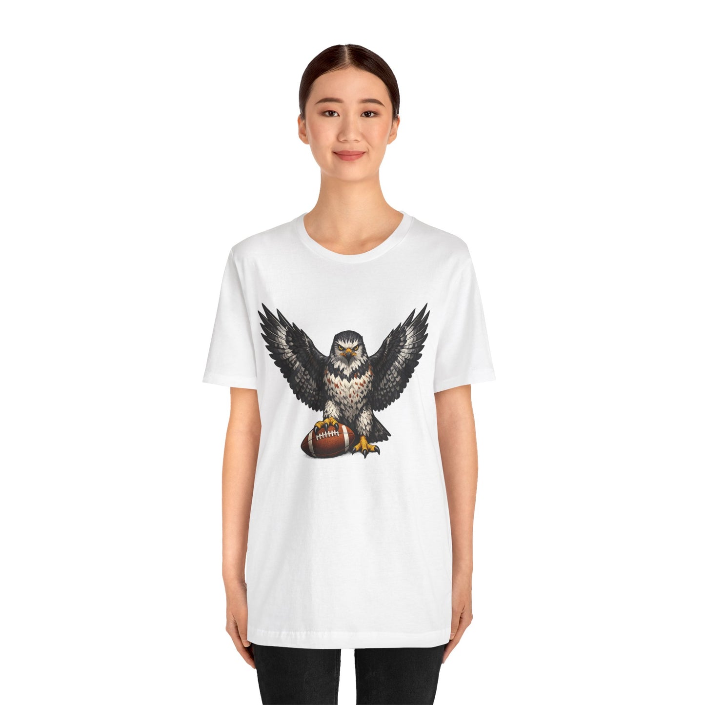Hawk Football Shirt, Hawk Holding Football T Shirt, Hawk Mascot Tee, Football Bird Of Prey Shirt, Game Day Sports Tee, Hawk Fan Gift